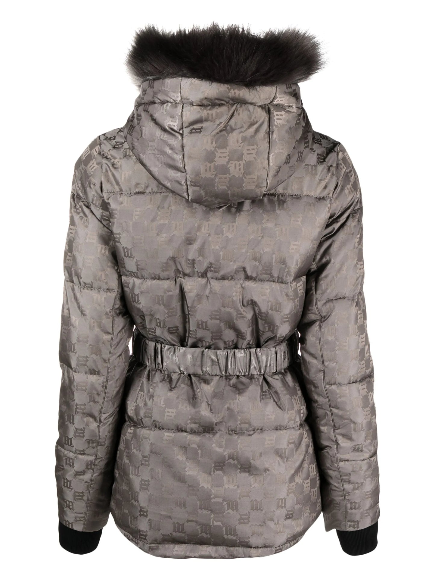 monogram-print ski jacket
