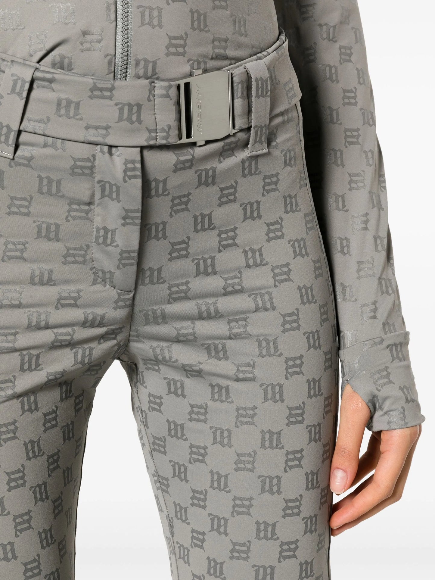 monogram-print flared trousers