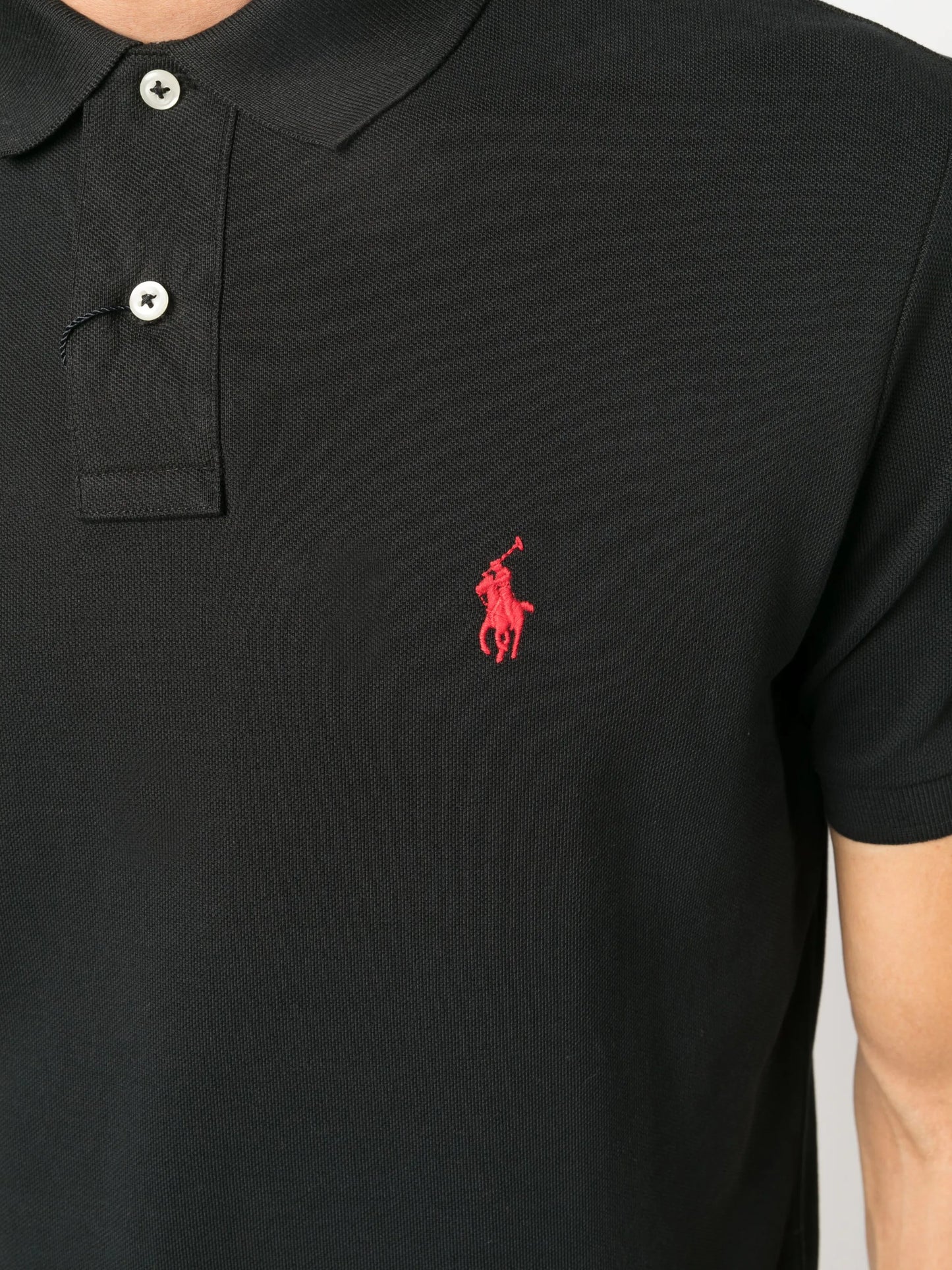 logo-embroidered piqué polo shirt