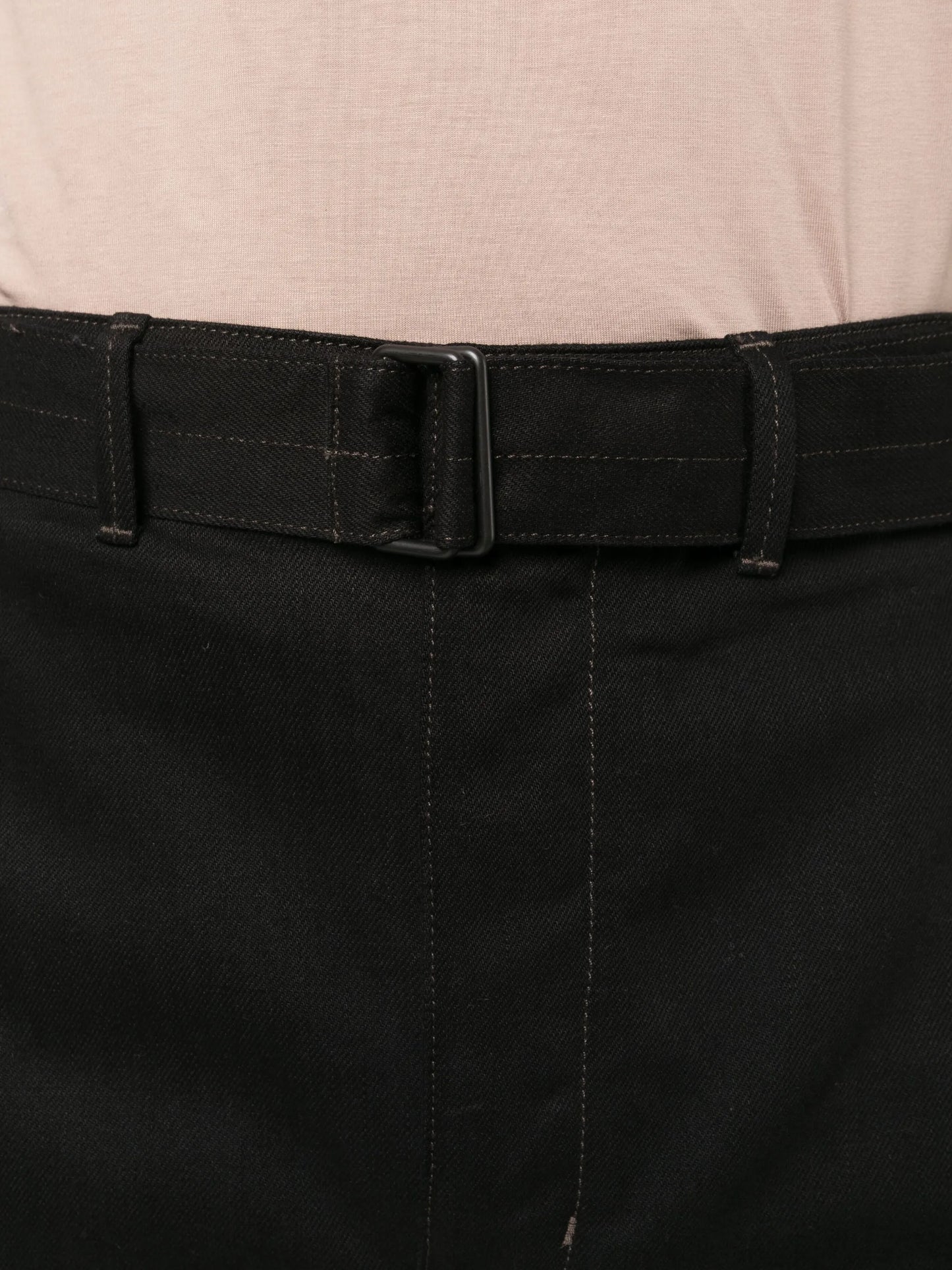 belted straight-leg trousers