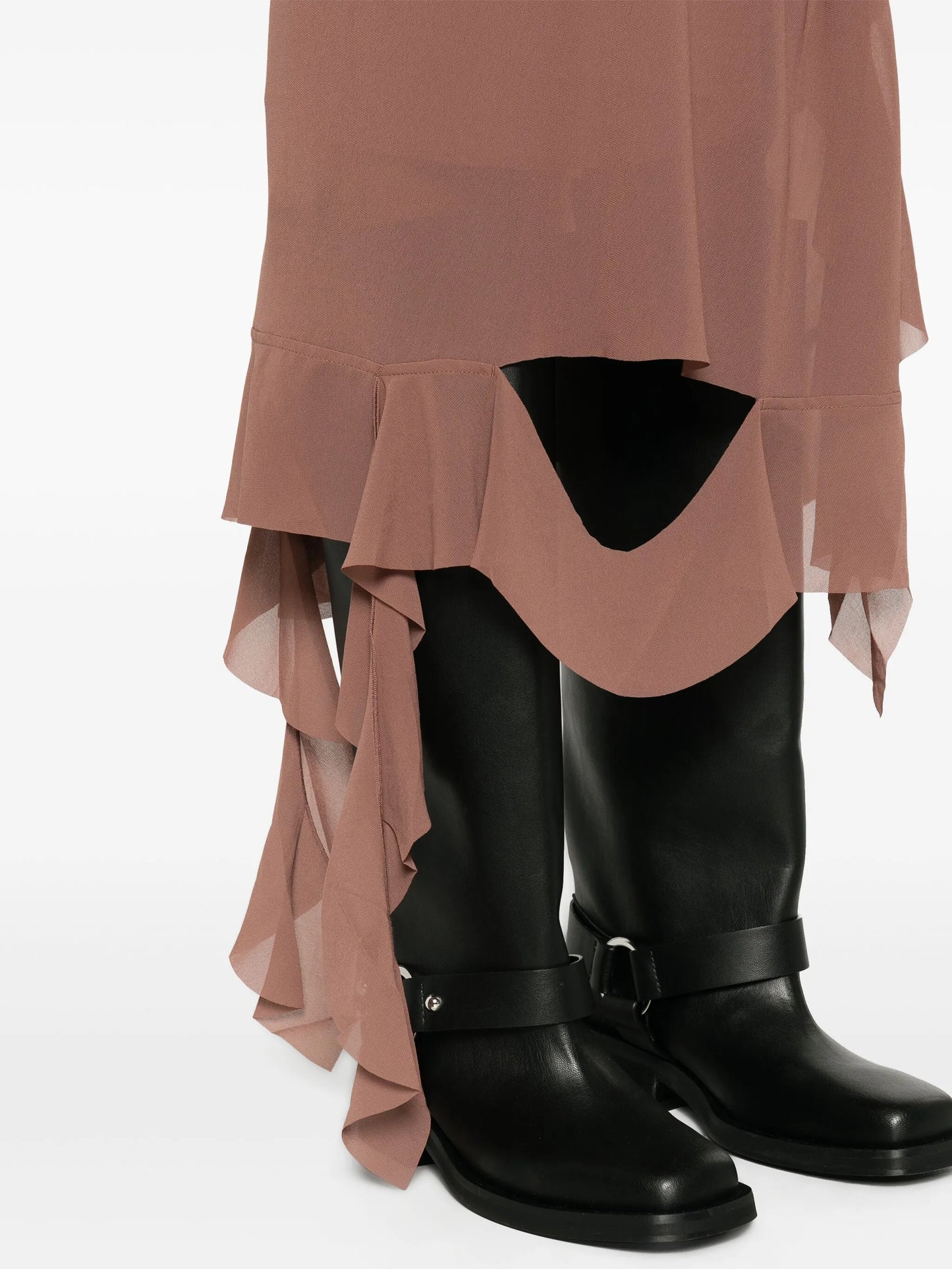 ruffle-trim halterneck midi dress