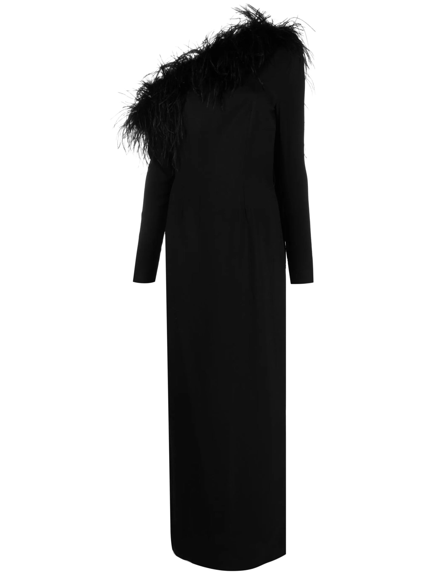 Garbo feather-trim dress