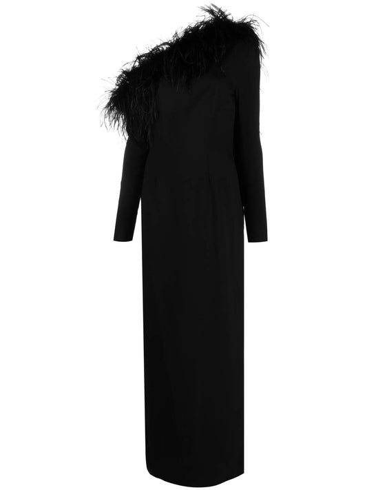 Garbo feather-trim dress