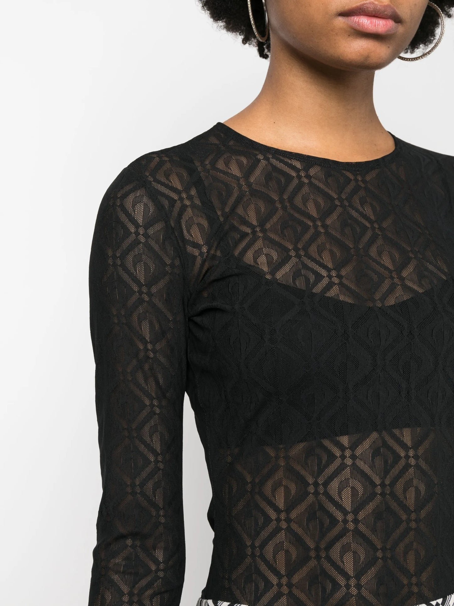Second Skin mesh jacquard top