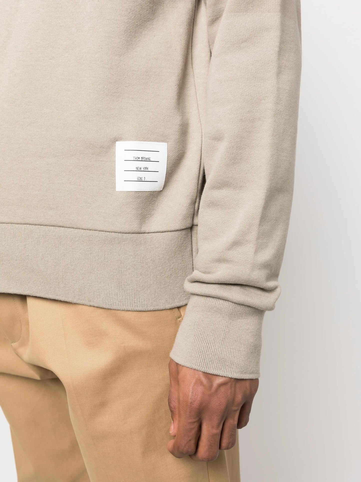 4-Bar stripes cotton sweatshirt