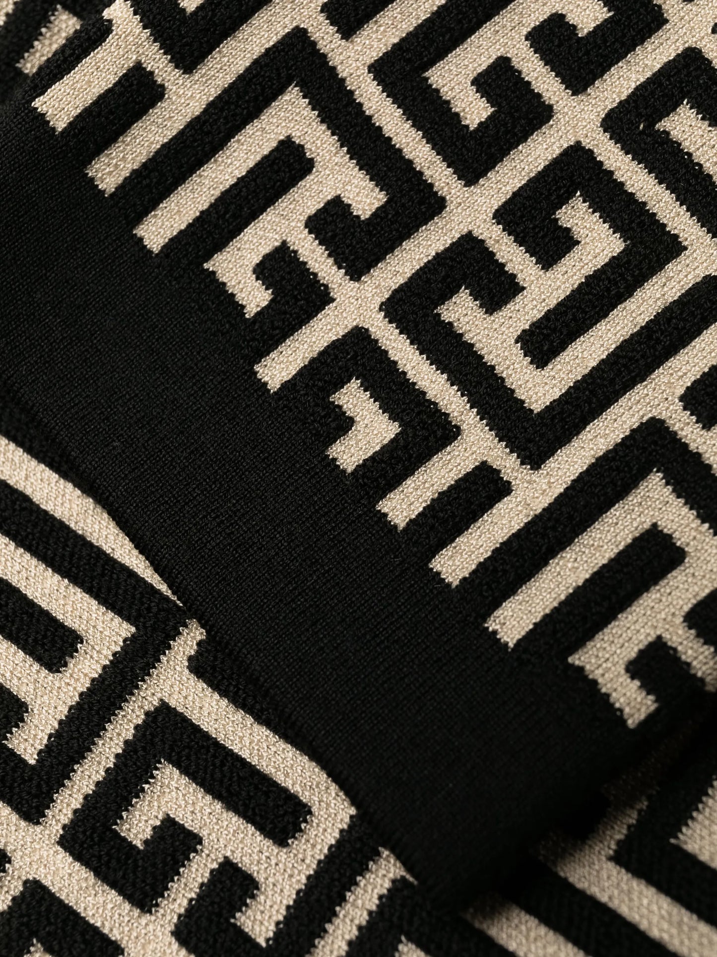 monogram-print wool-blend dress
