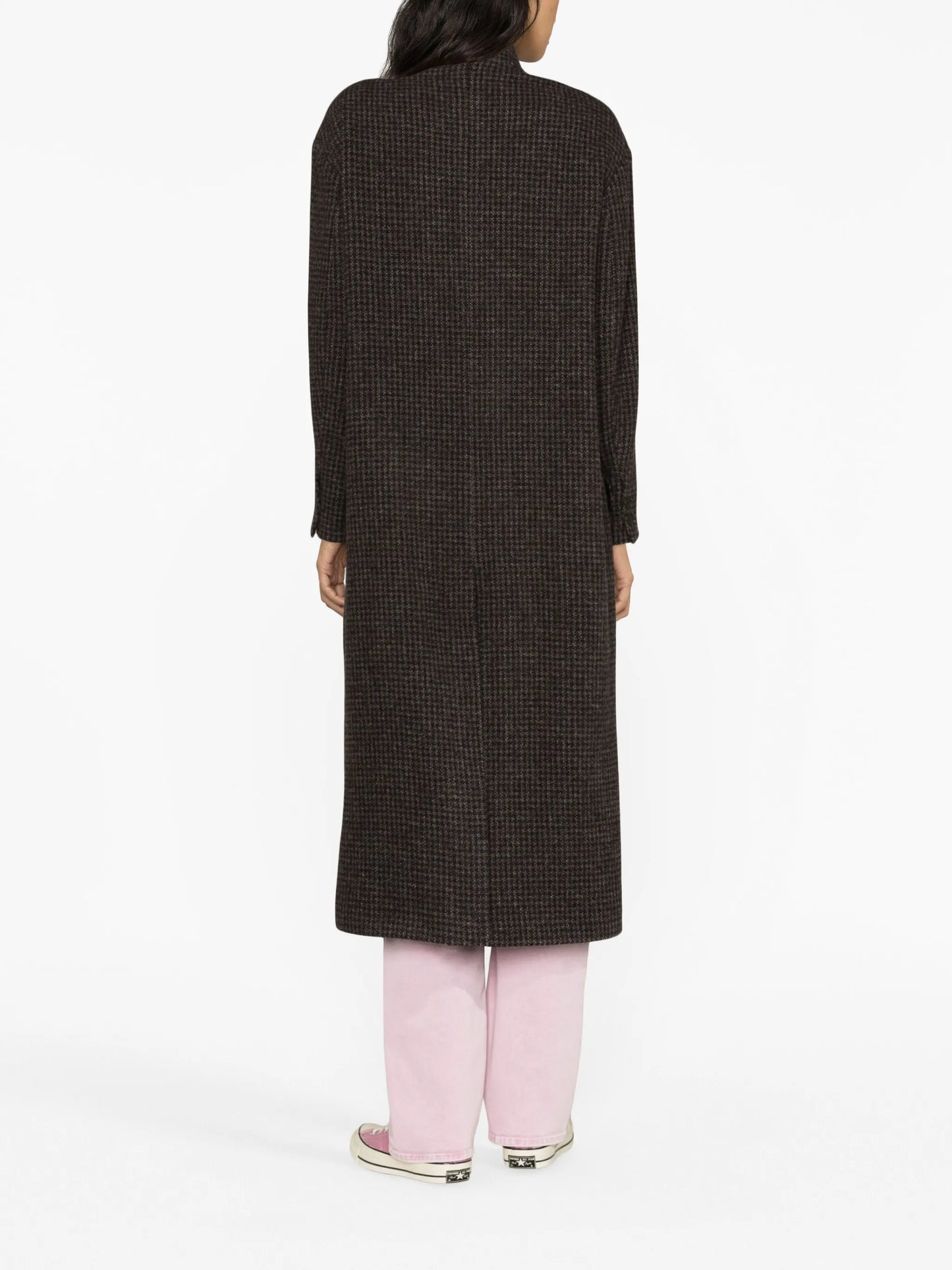 Sabine double-breasted houndstooth coat