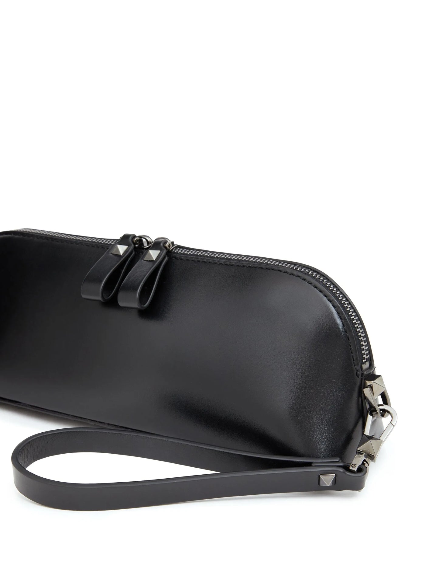 Rockstud leather clutch bag