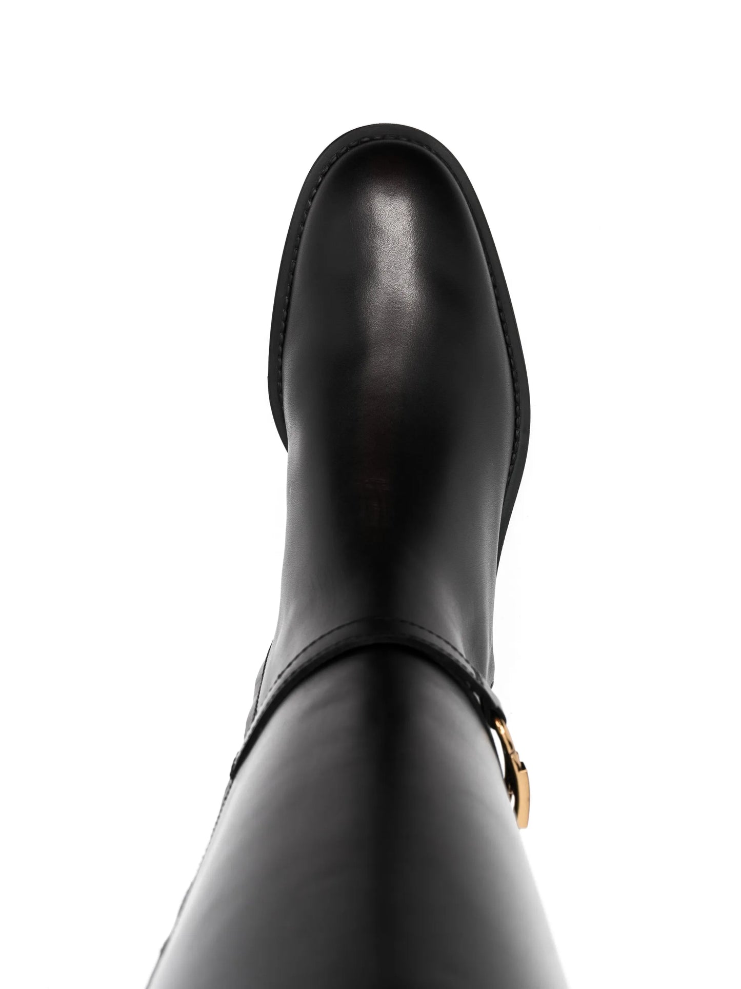 logo-plaque leather boots