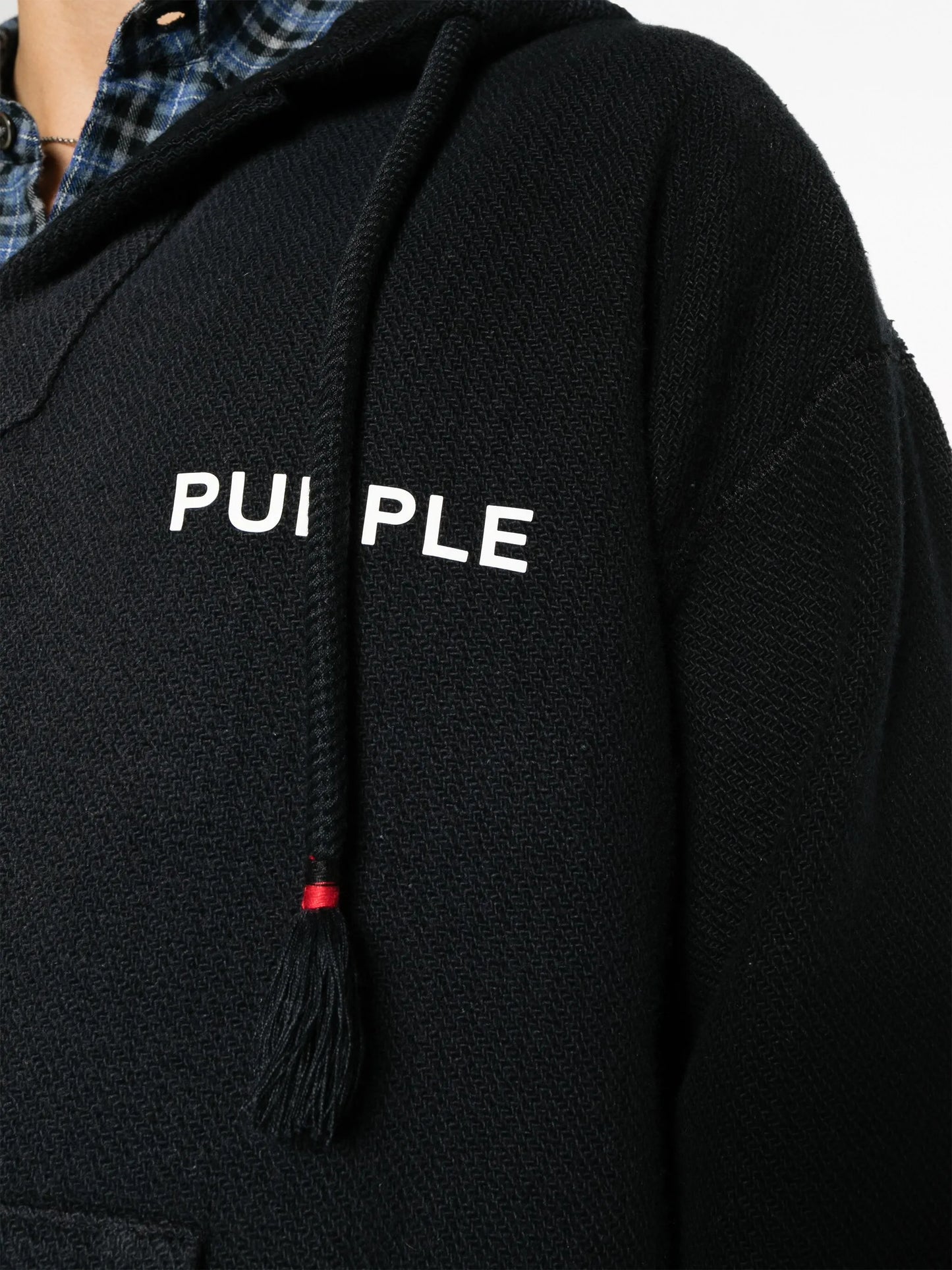 logo-print V-neck hoodie