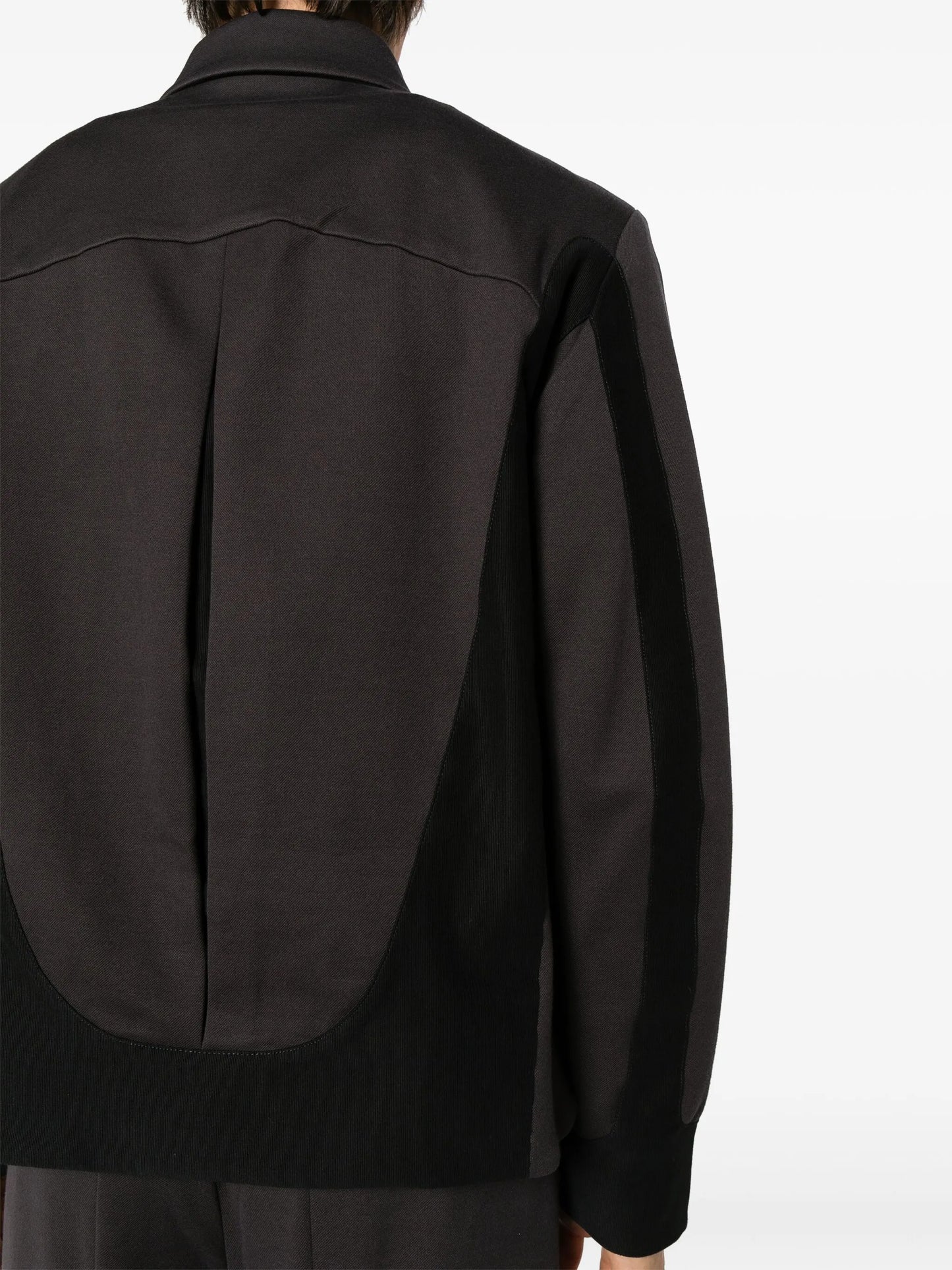 panelled zip-up shirt jacket