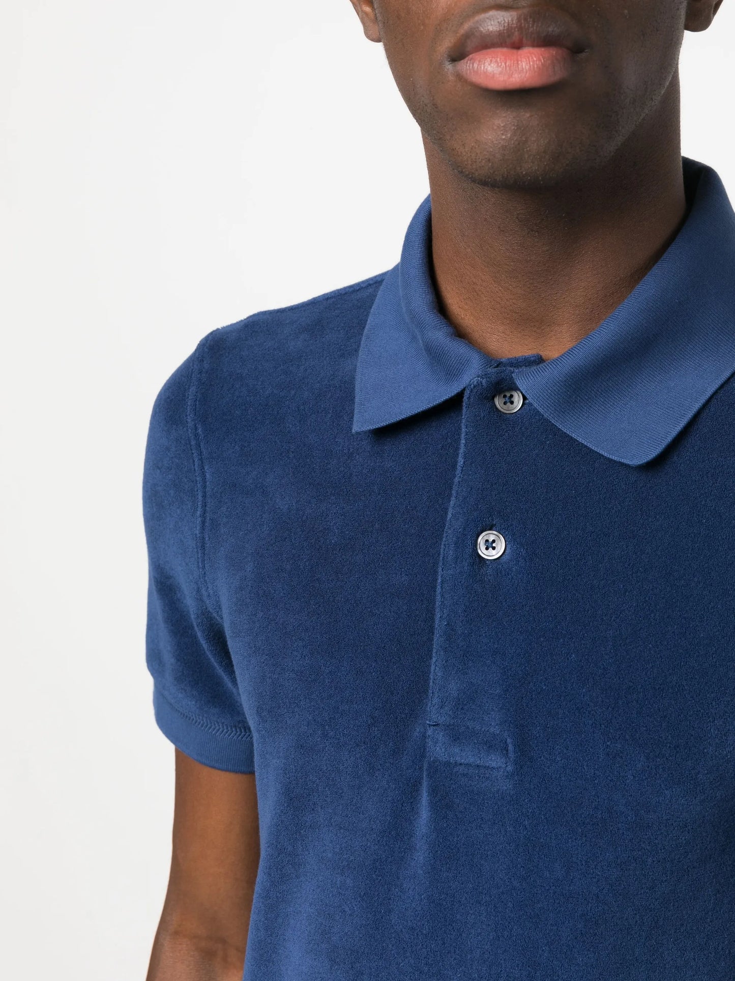 towelling-finish polo shirt
