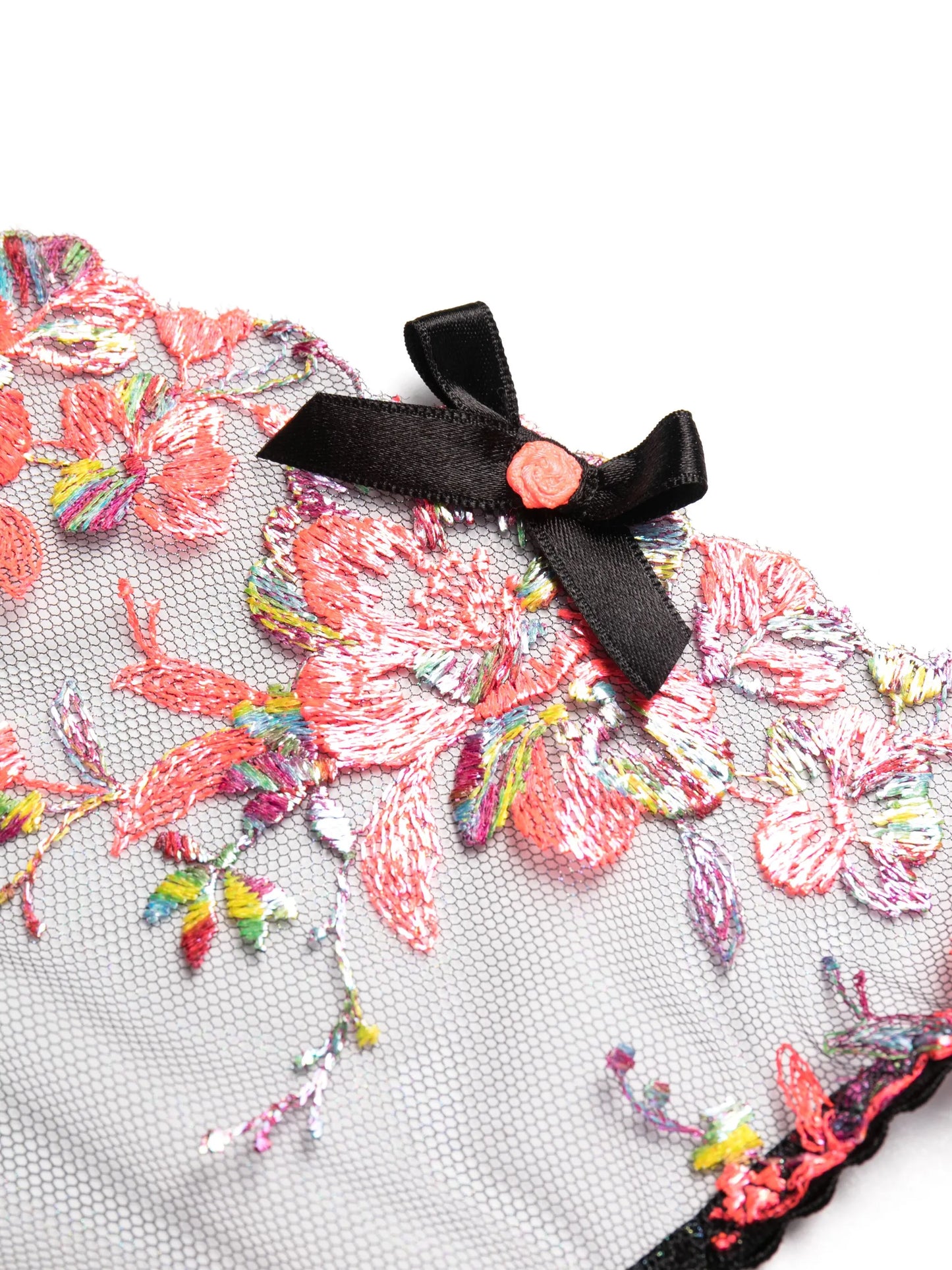 Lexx floral-embroidered sheer thong