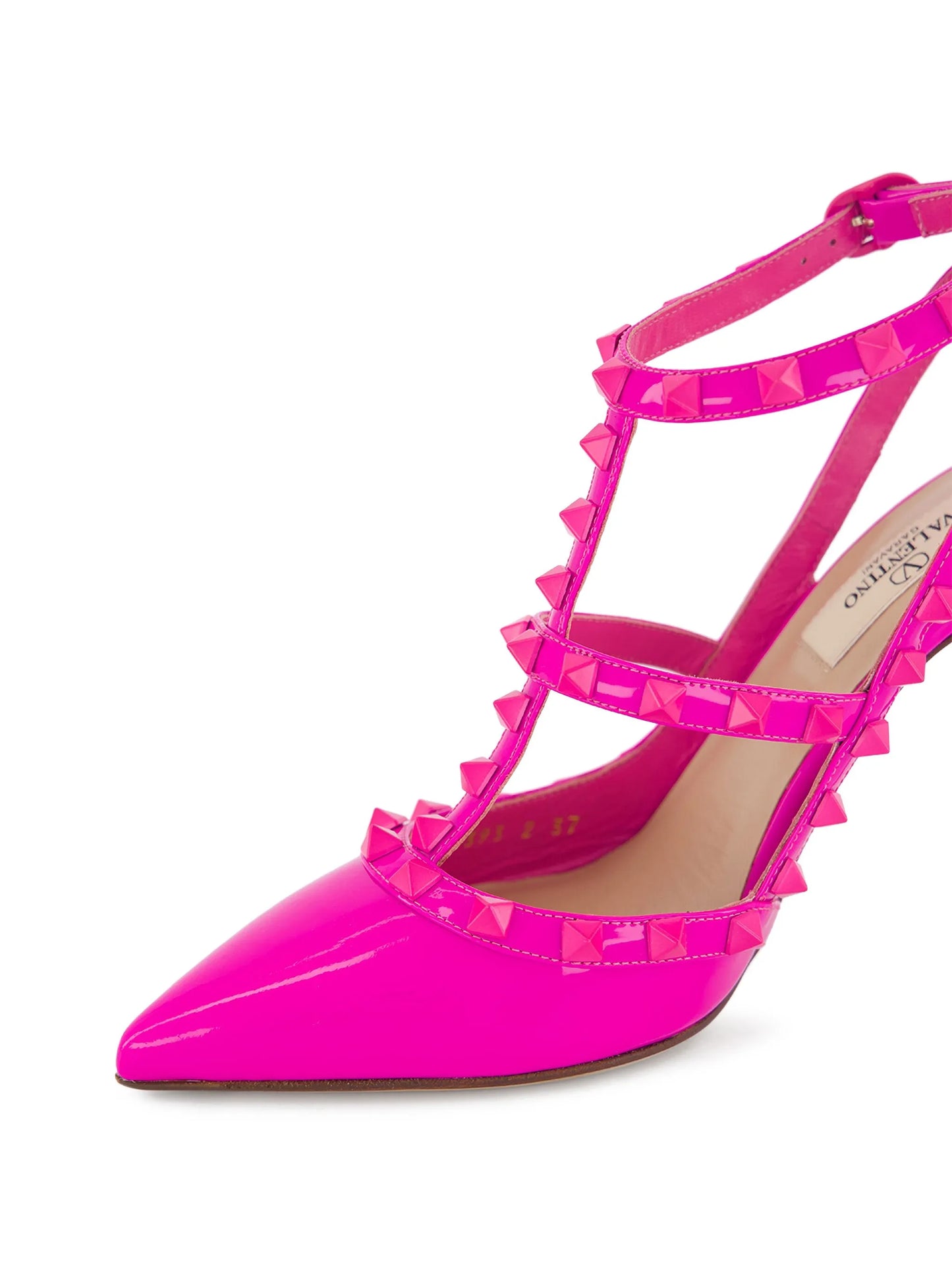 100mm Rockstud ankle-strap pumps