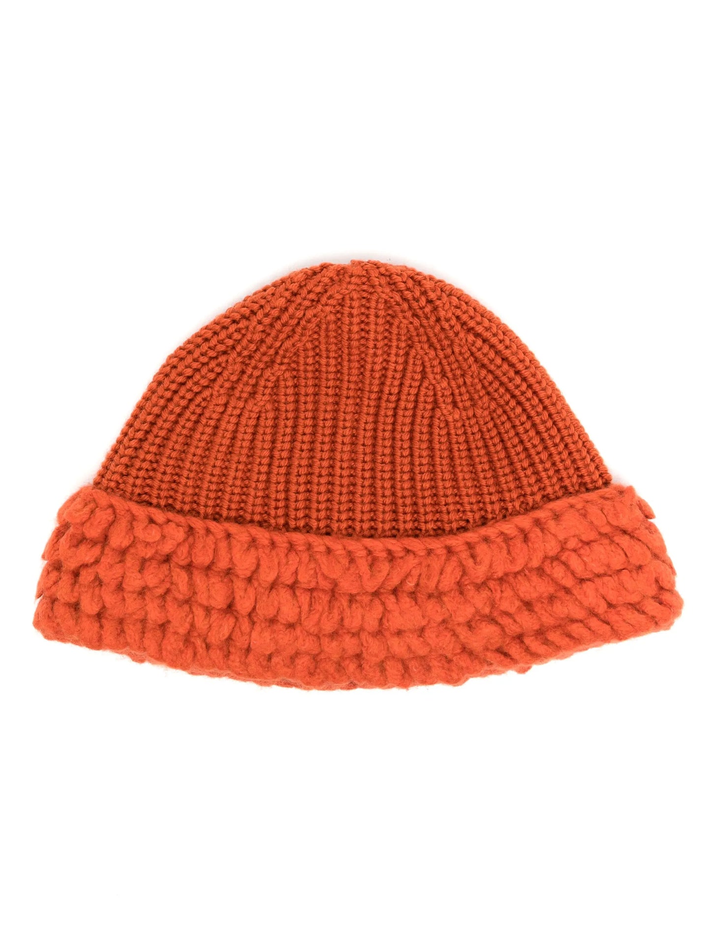 ribbed-knit contrast beanie