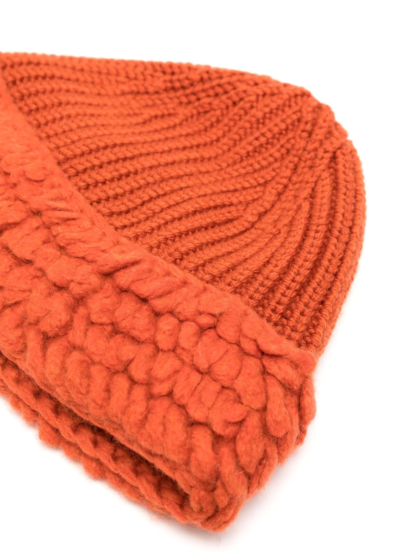 ribbed-knit contrast beanie