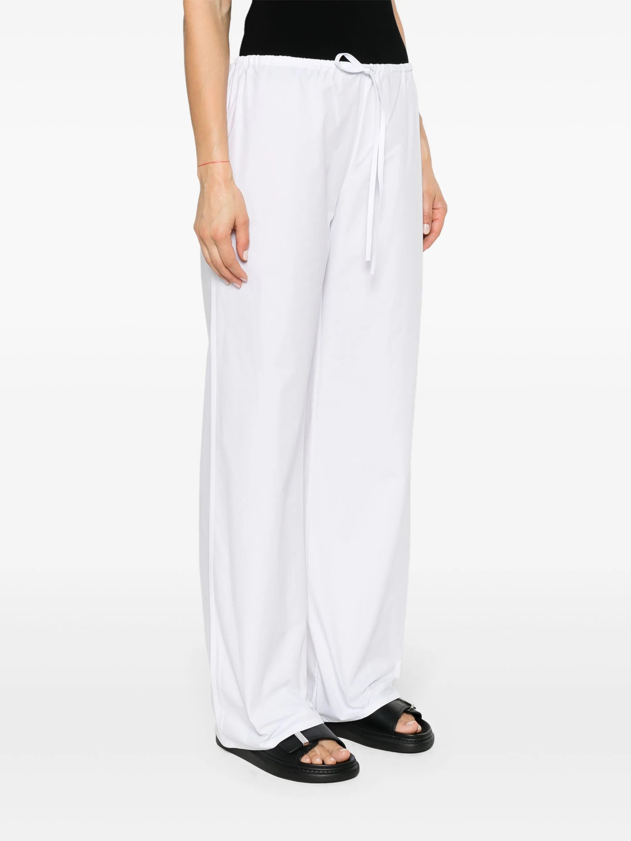 straight-leg organic-cotton trousers