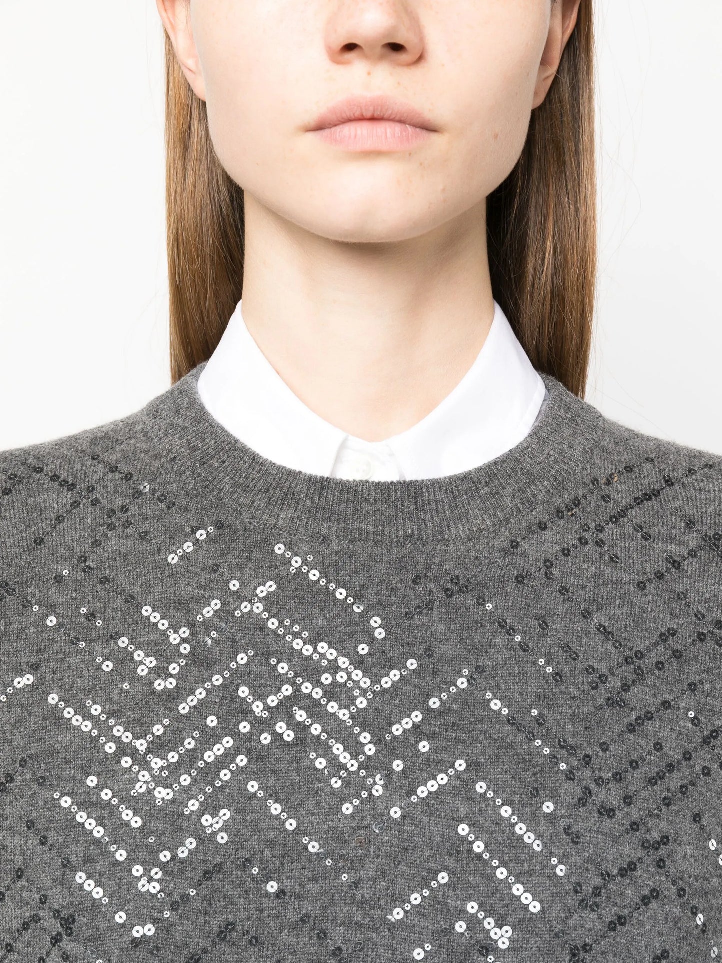 sequin-embellished wool jumper