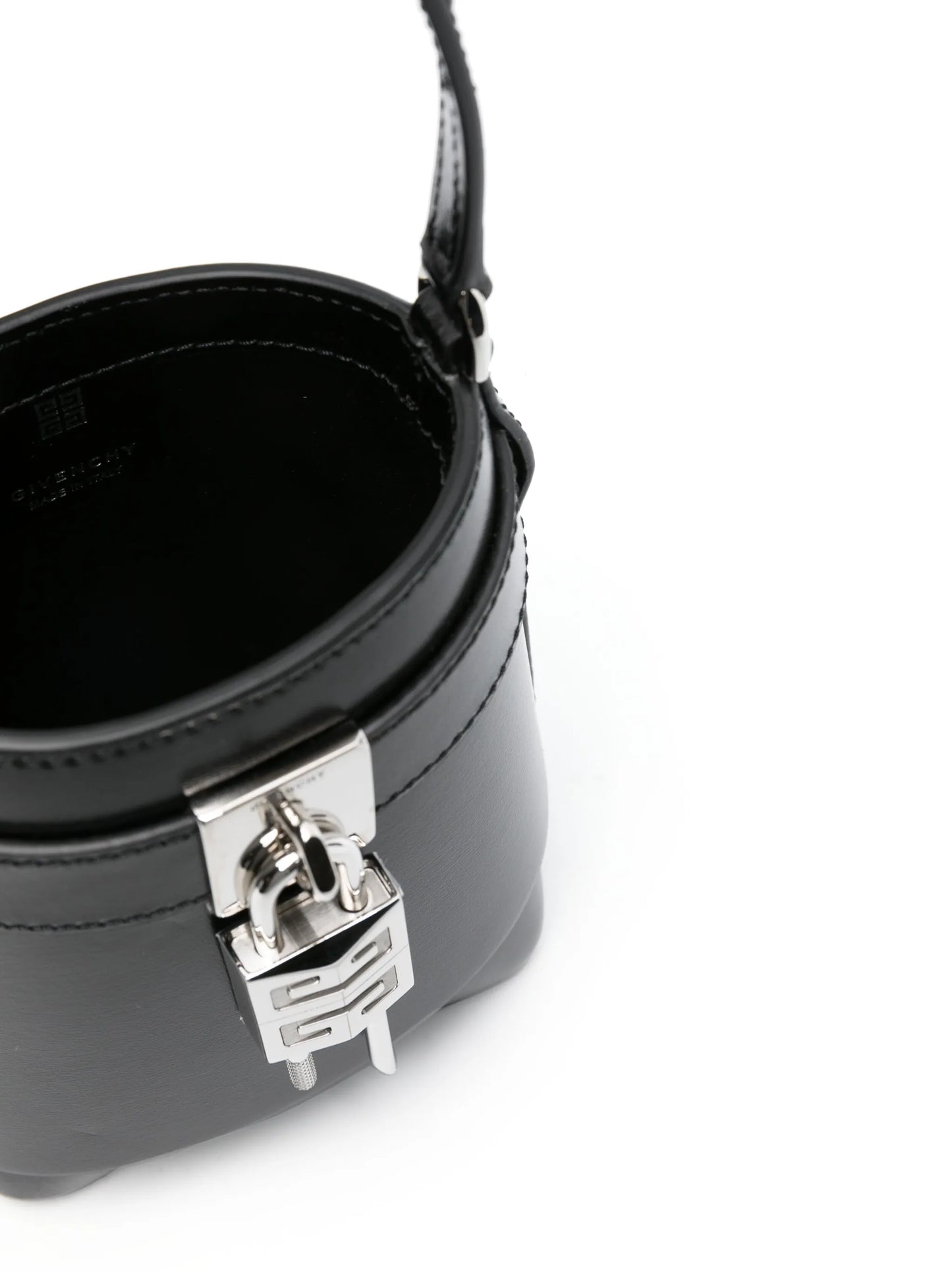 Shark Lock leather bucket bag