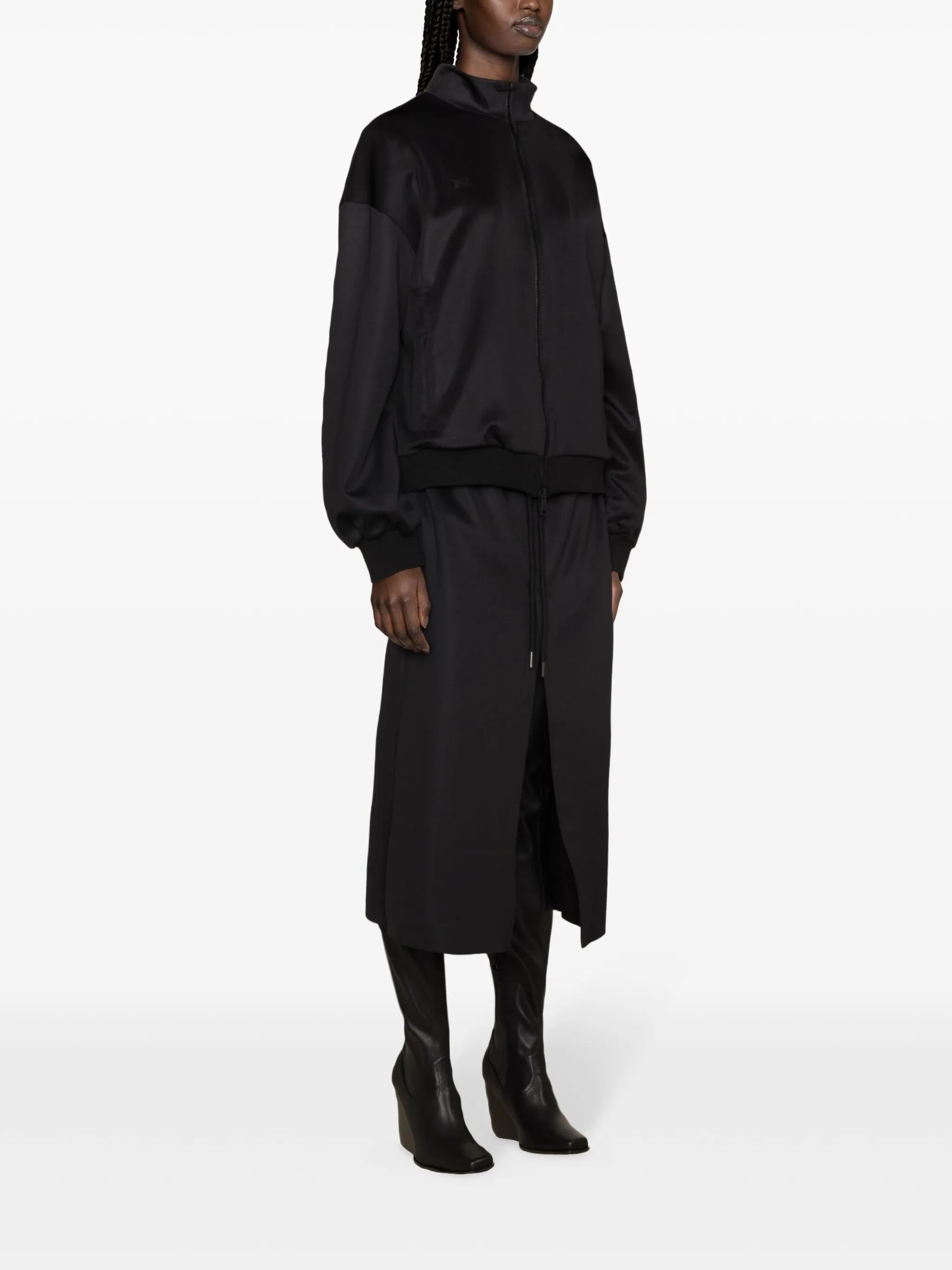 Techno cotton blend midi skirt