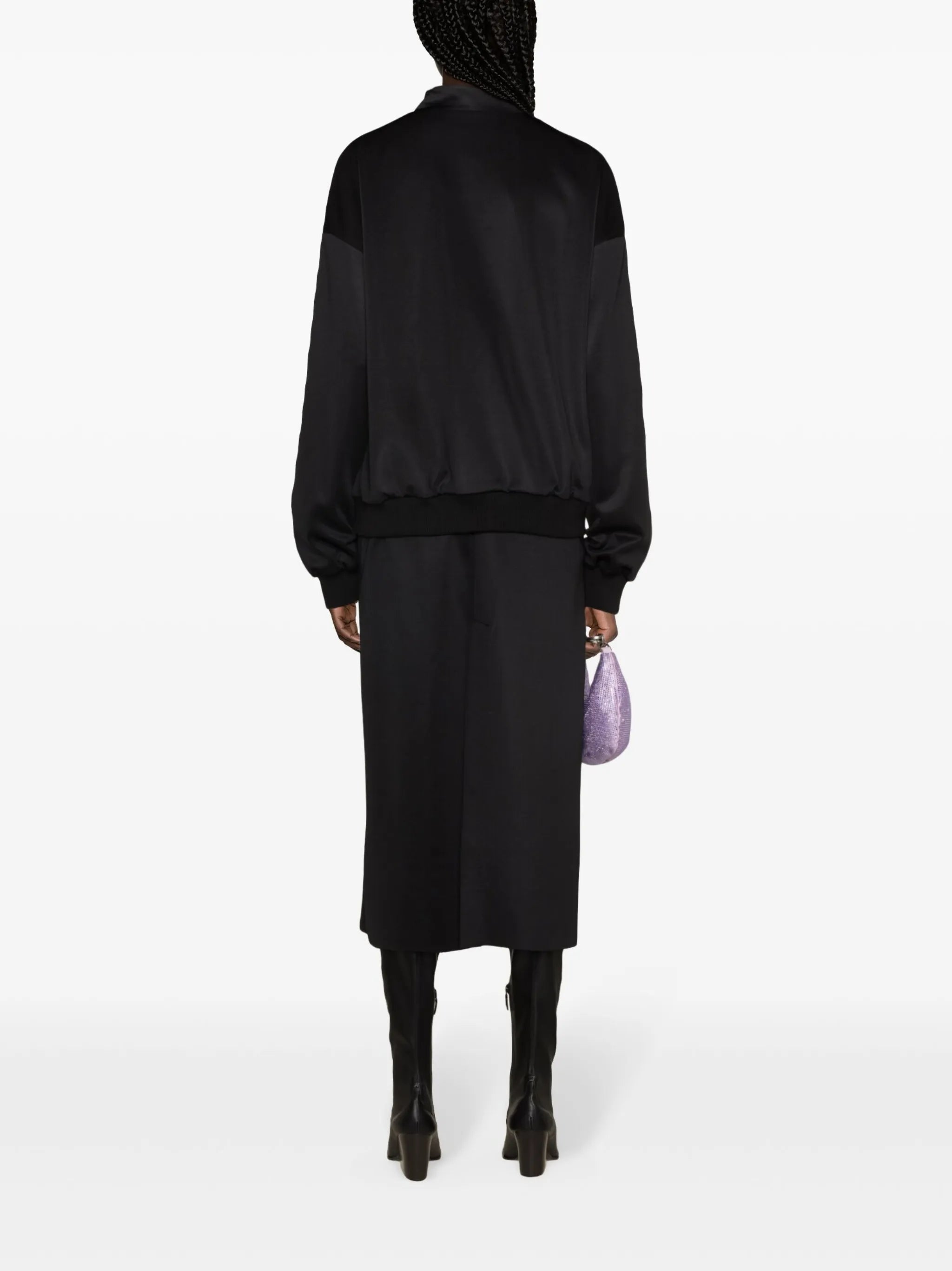 Techno cotton blend midi skirt