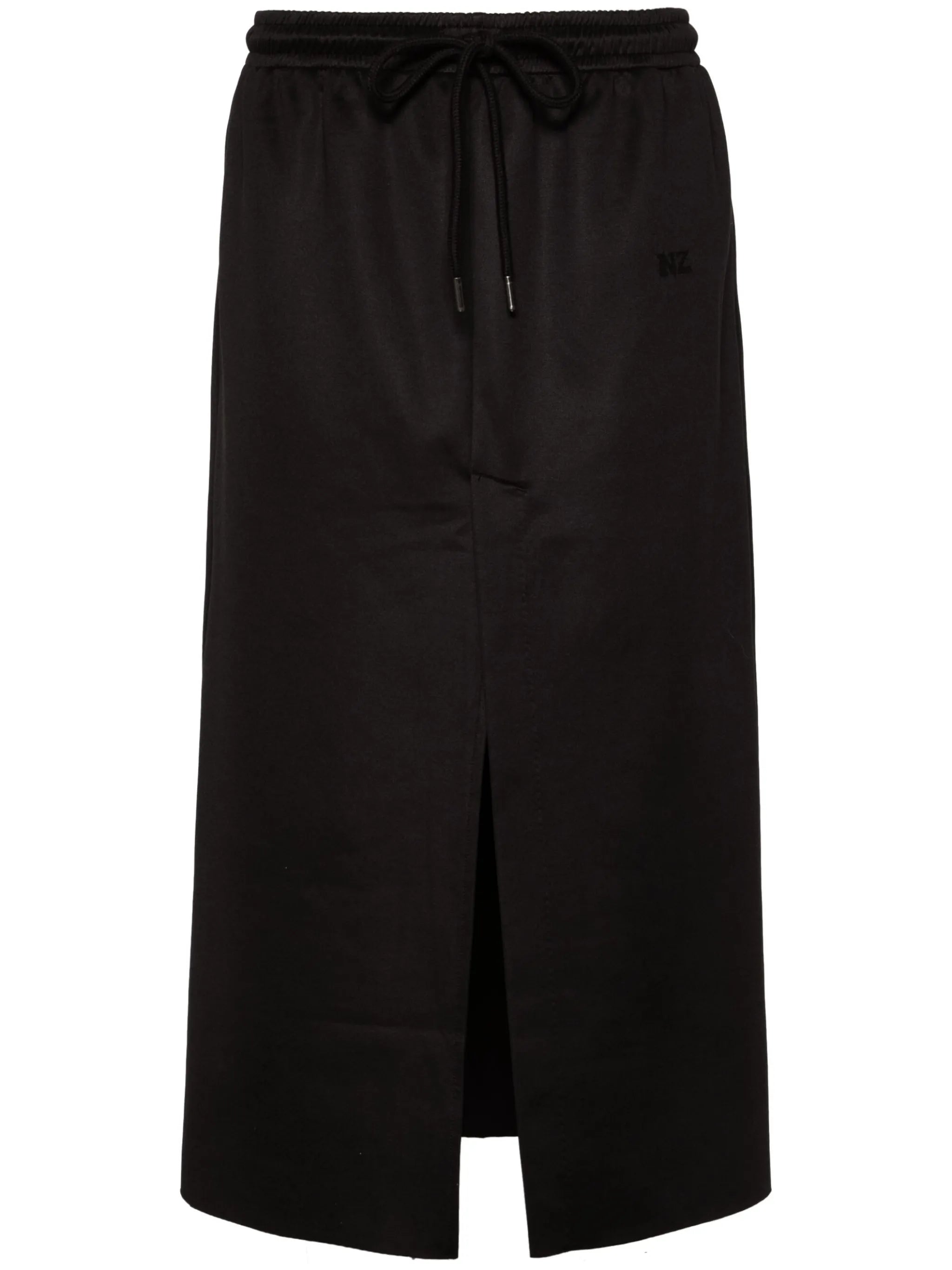Techno cotton blend midi skirt