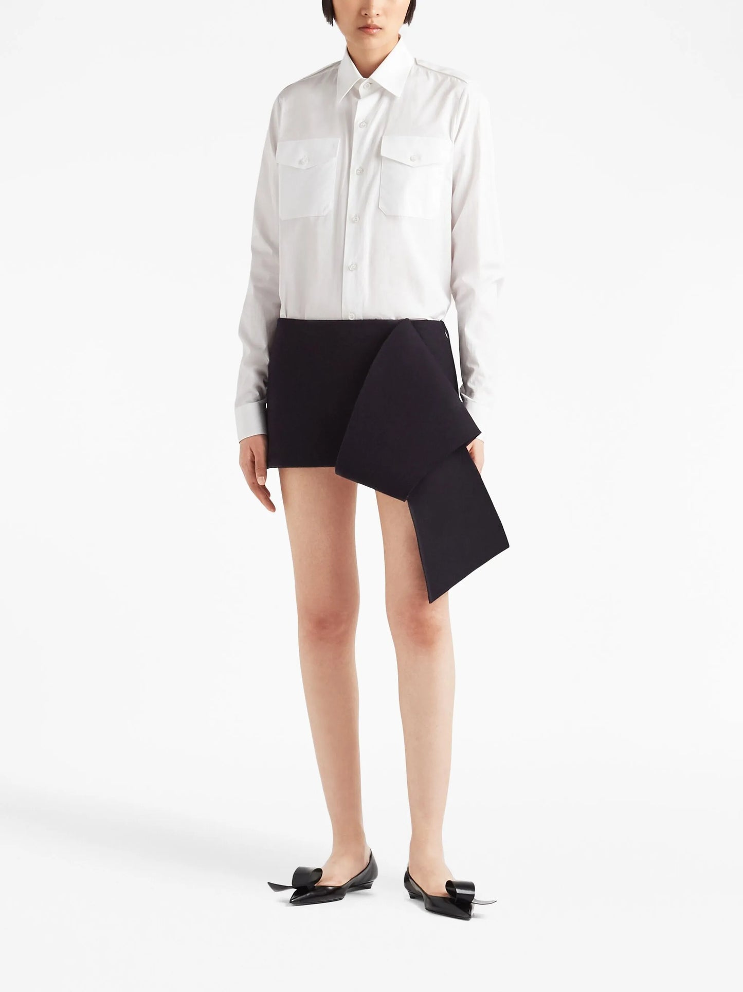 asymmetric-hem mini skirt