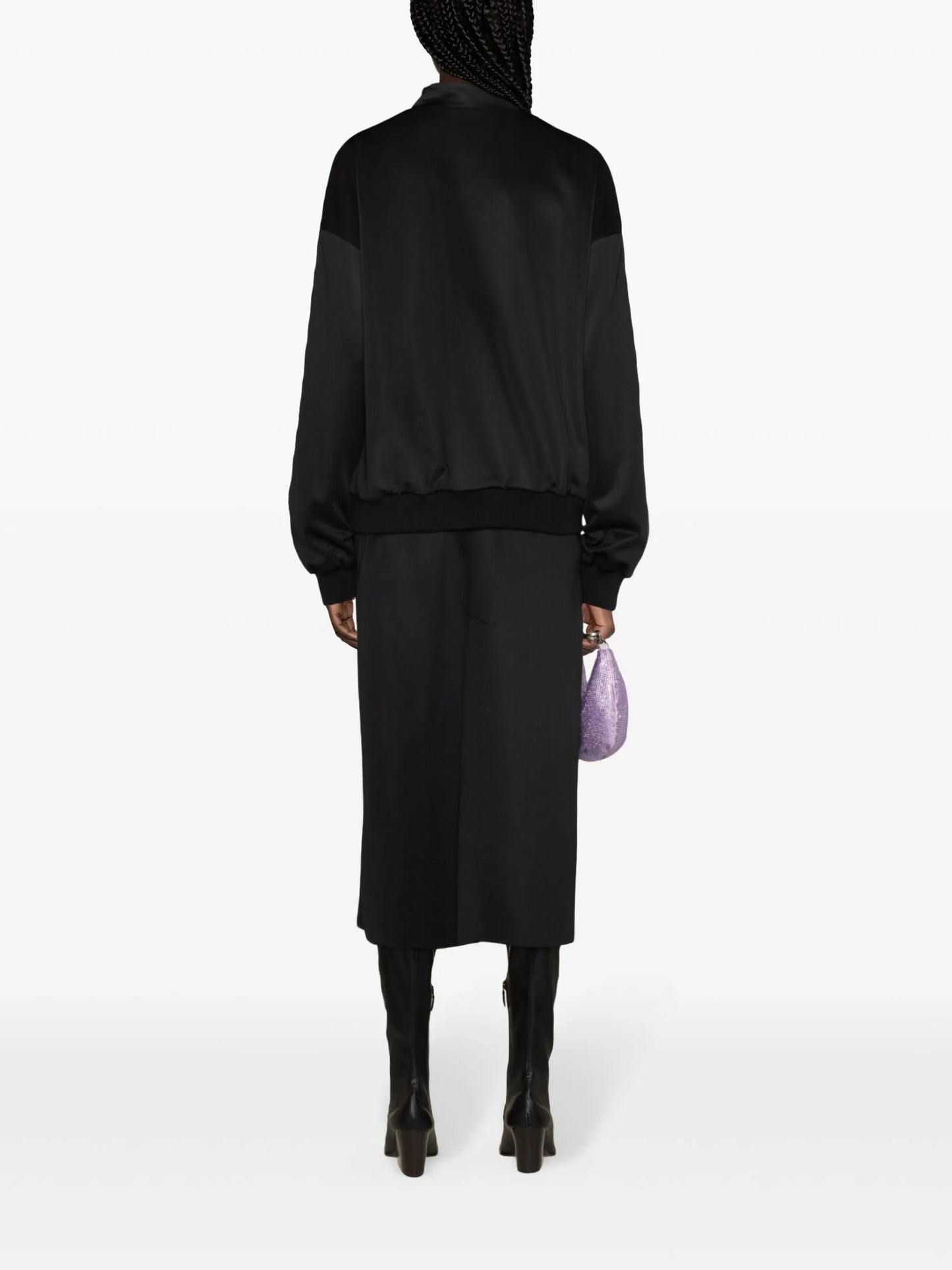 Techno funnel-neck bomber jacket