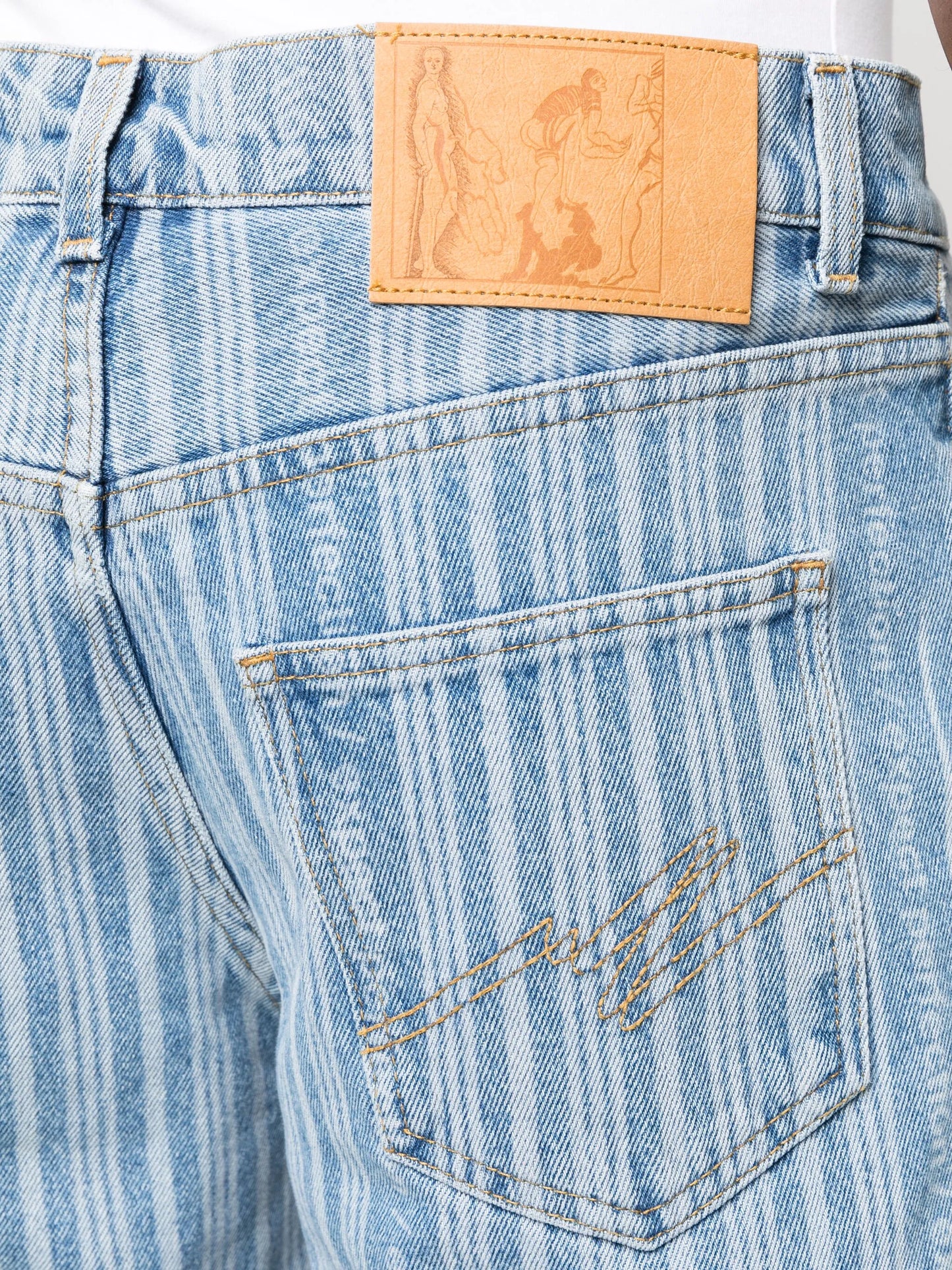 striped straight-leg jeans