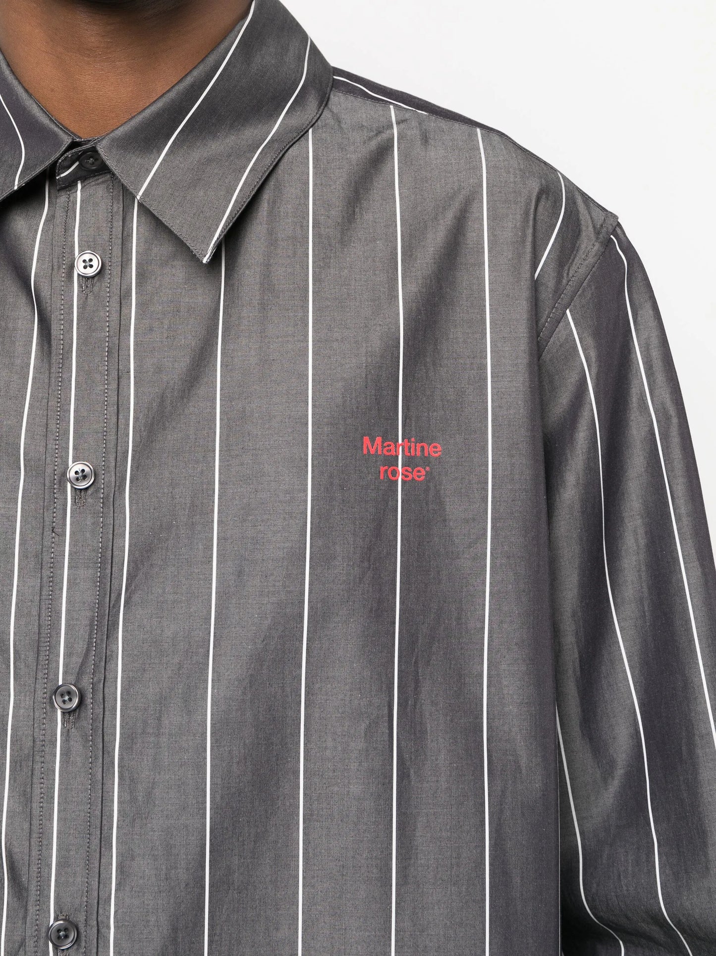vertical-stripe long-sleeve shirt
