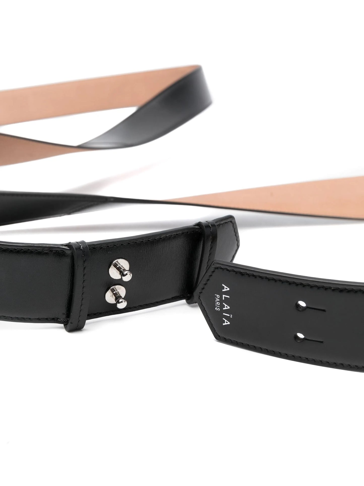 logo-debossed leather belt