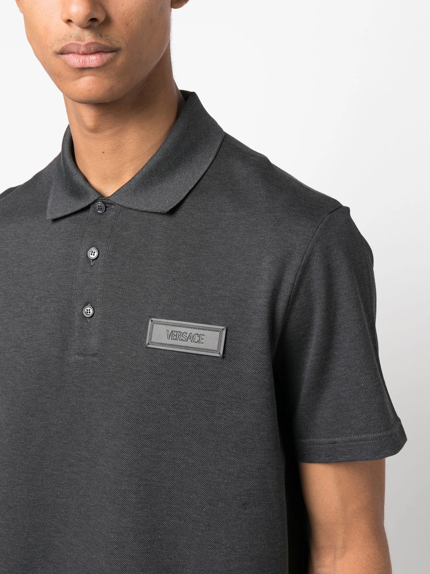 logo-patch cotton polo shirt