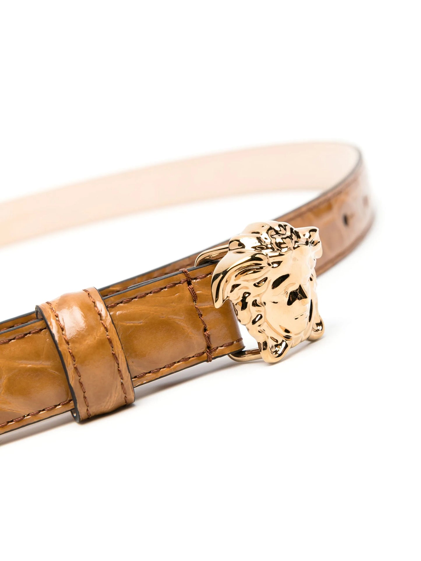 La Medusa crocodile-embossed leather belt