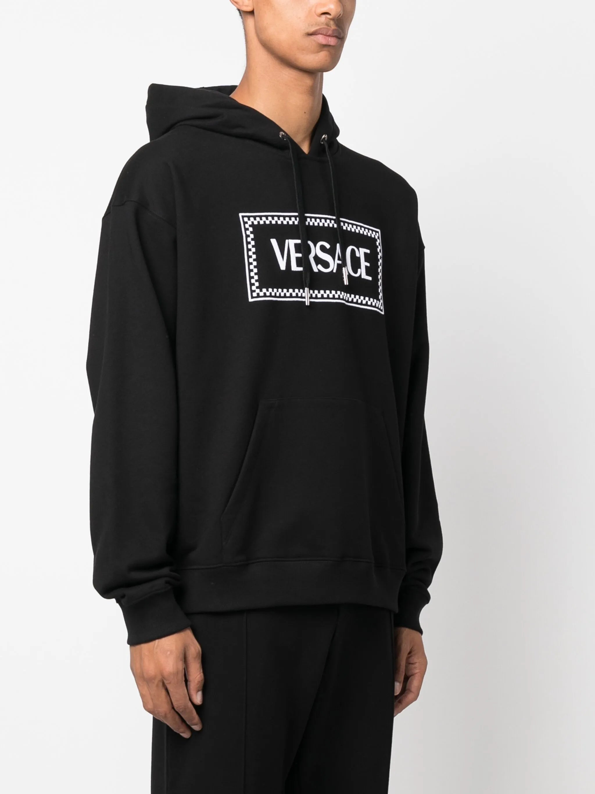 90s Vintage logo-embroidered hoodie