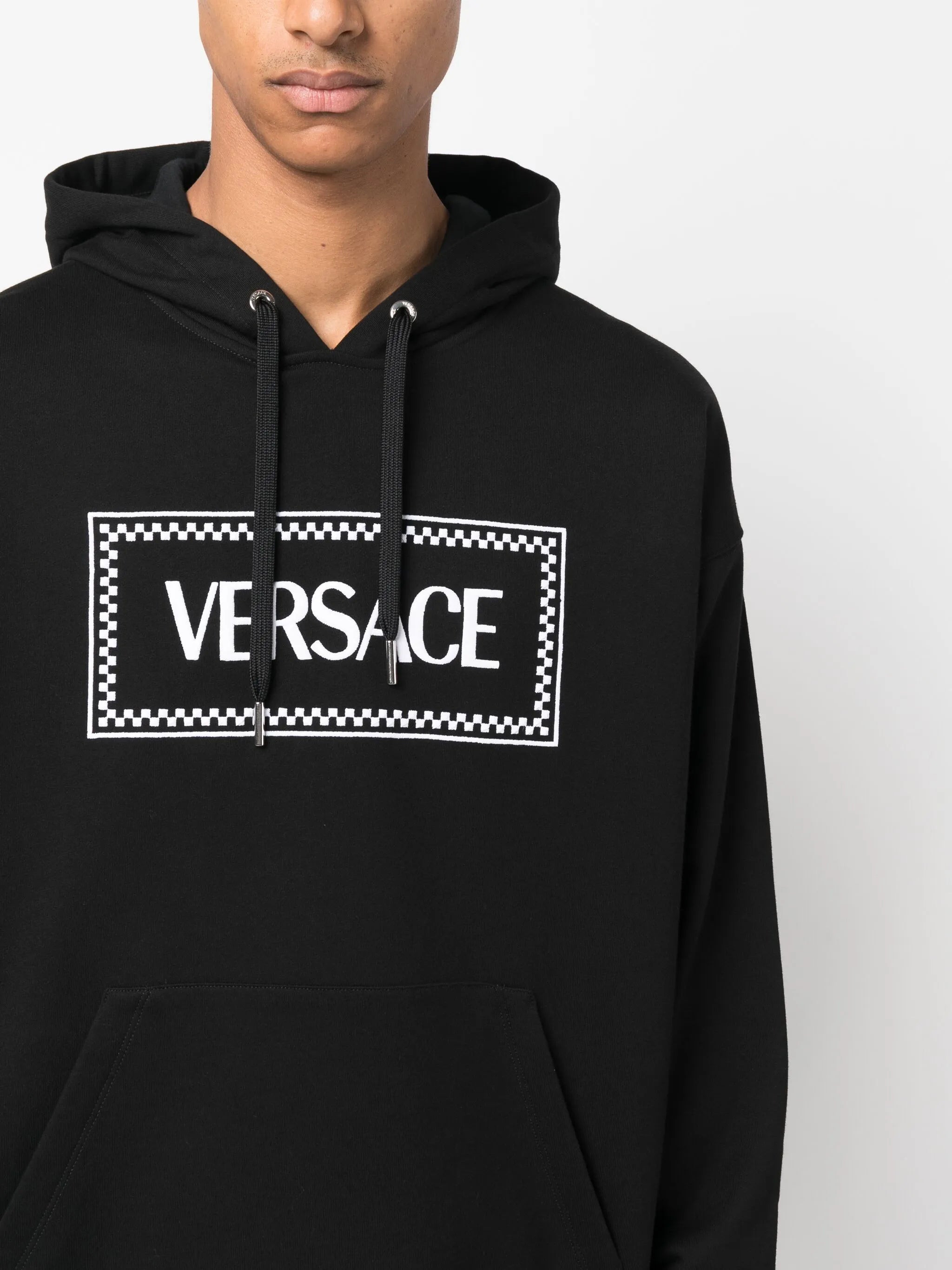 90s Vintage logo-embroidered hoodie