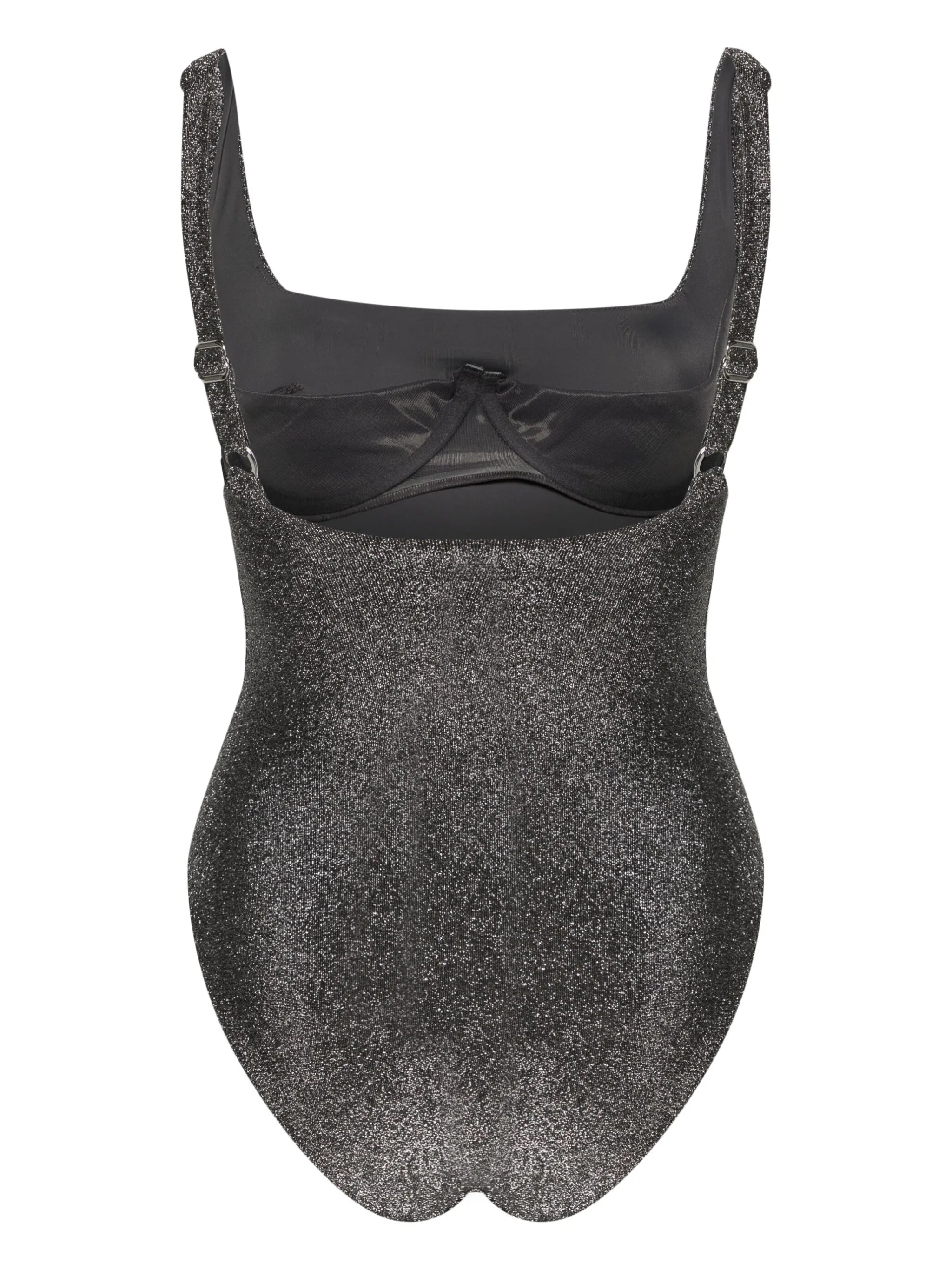 square-neck glitter swimsuit