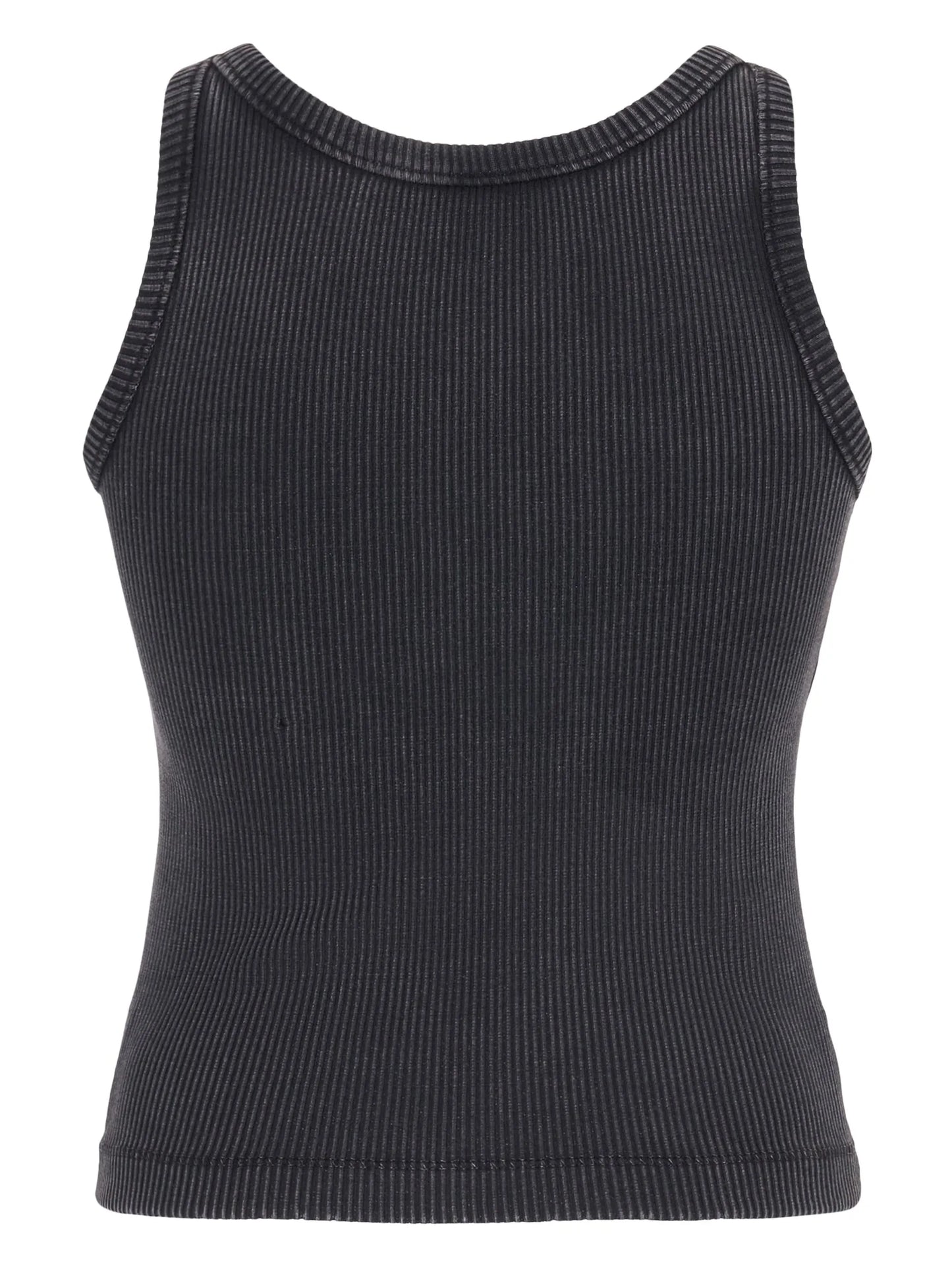 logo-appliqué ribbed tank top
