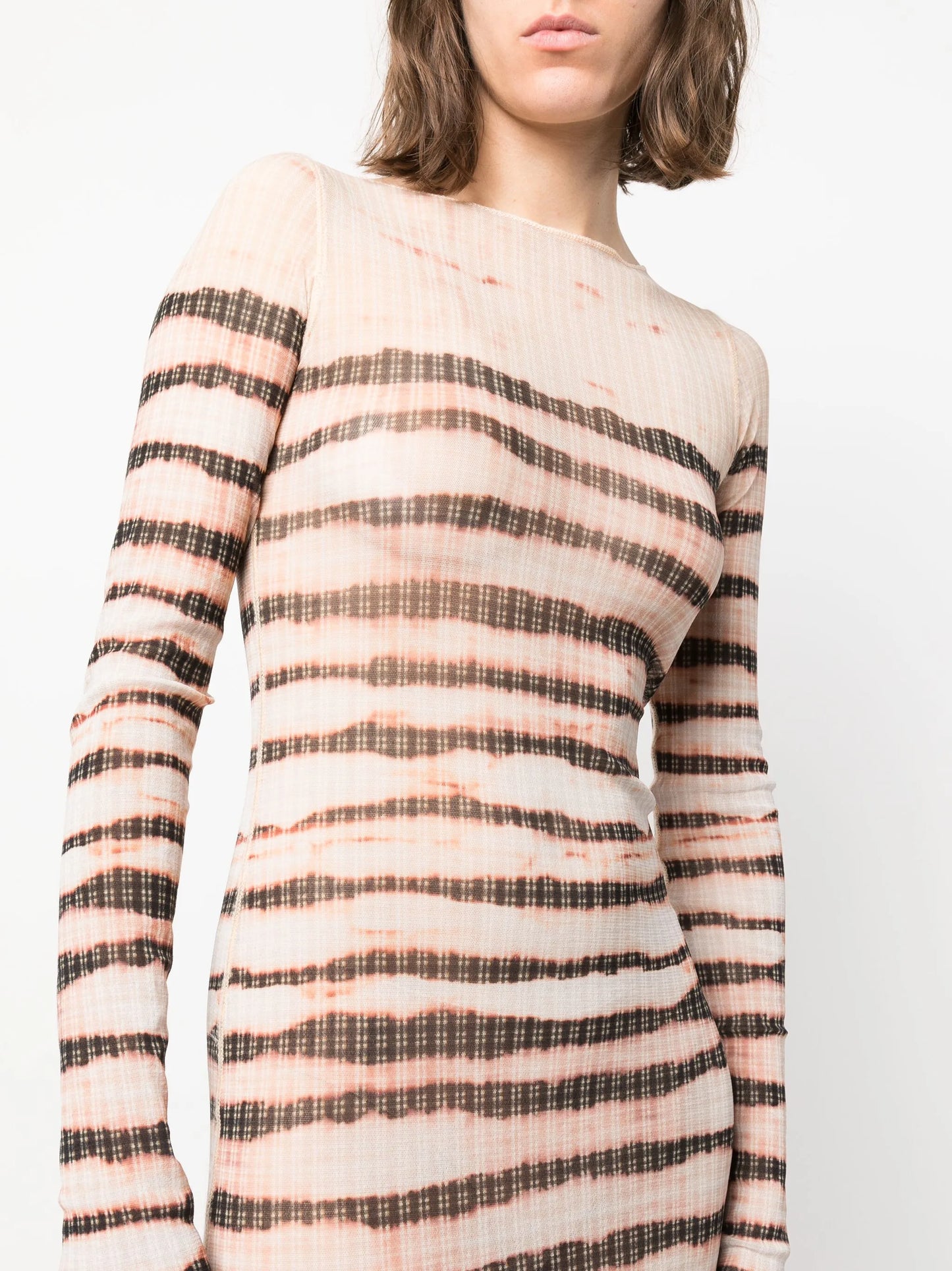 x KNWLS stripe-print crew-neck dress