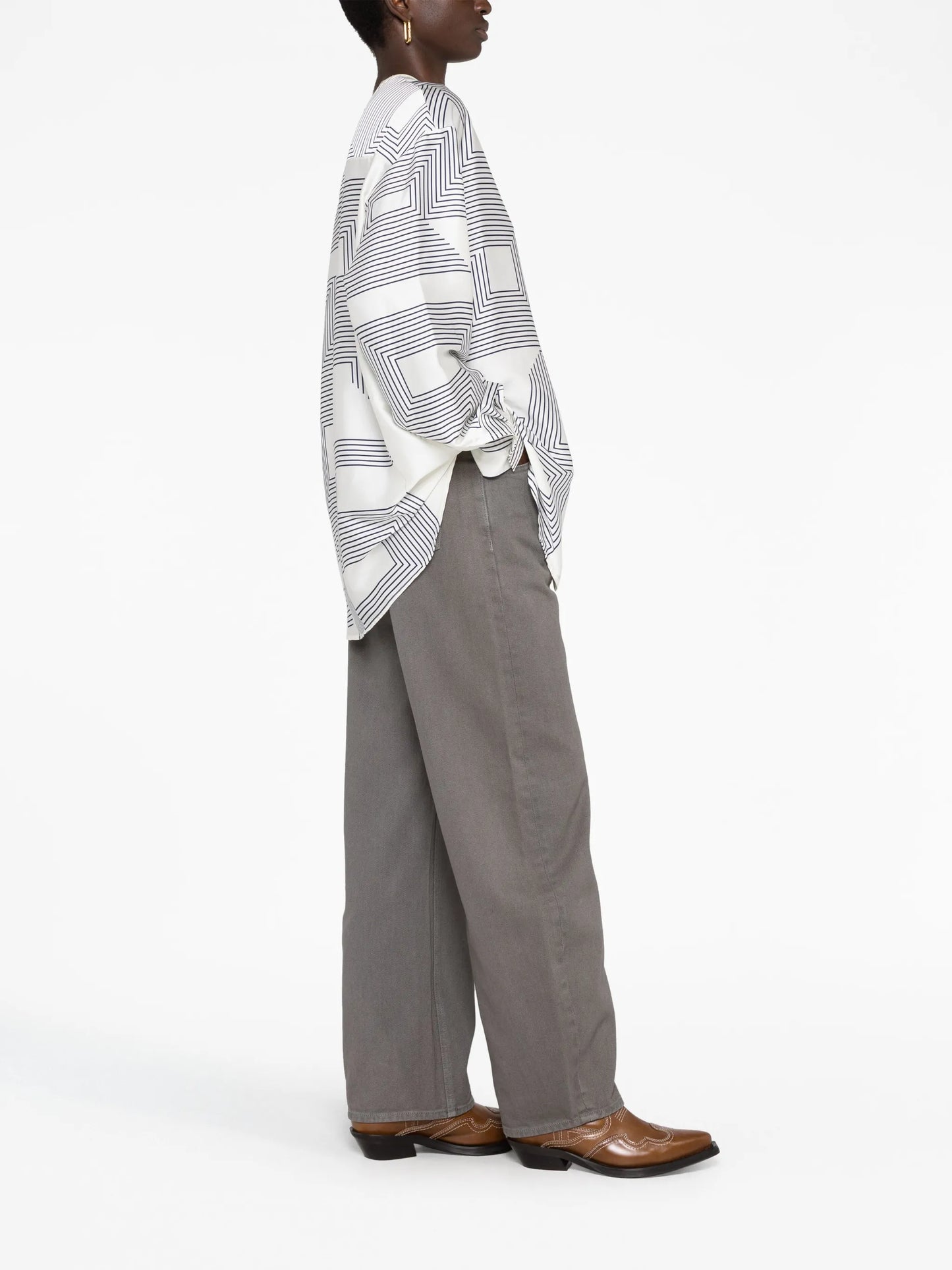 striped satin shirt