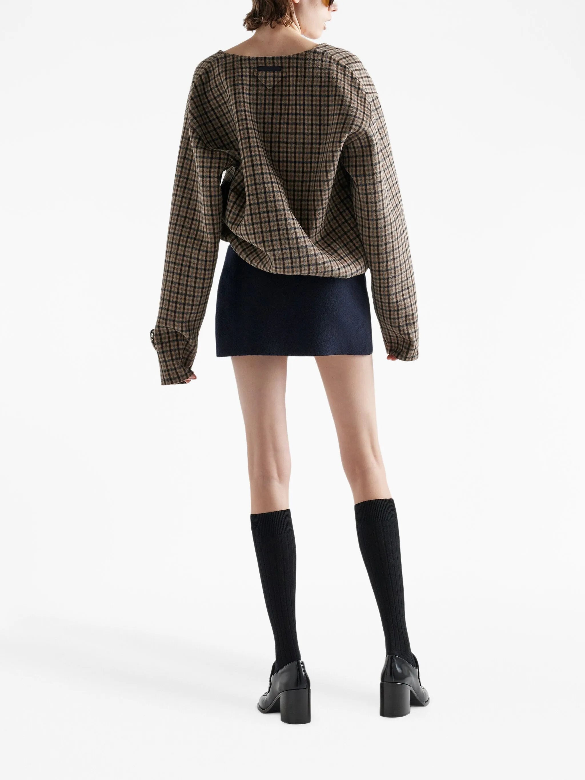 wraparound cashmere miniskirt