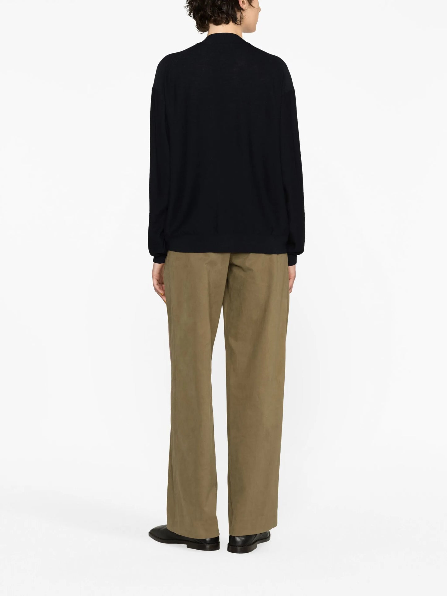 V-neck wool-blend cardigan