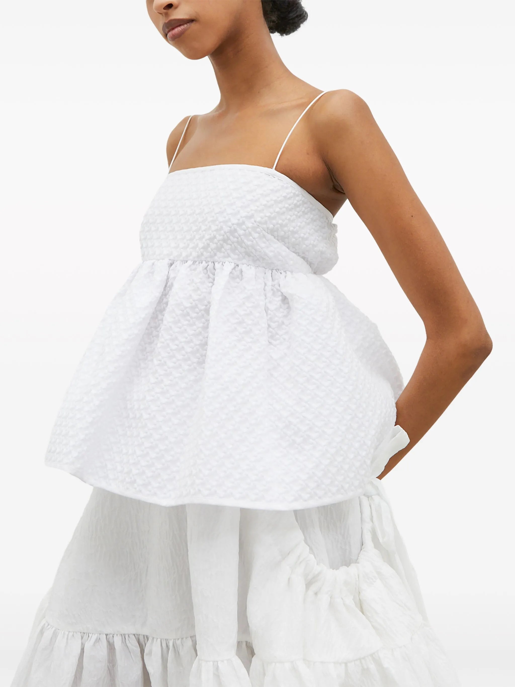 Selena matelassé cotton blend top