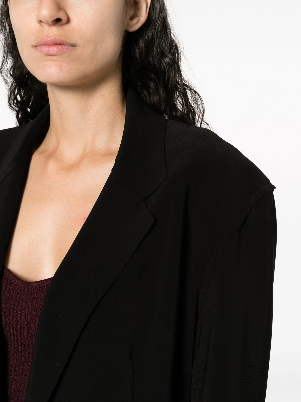 notched-lapel belted blazer