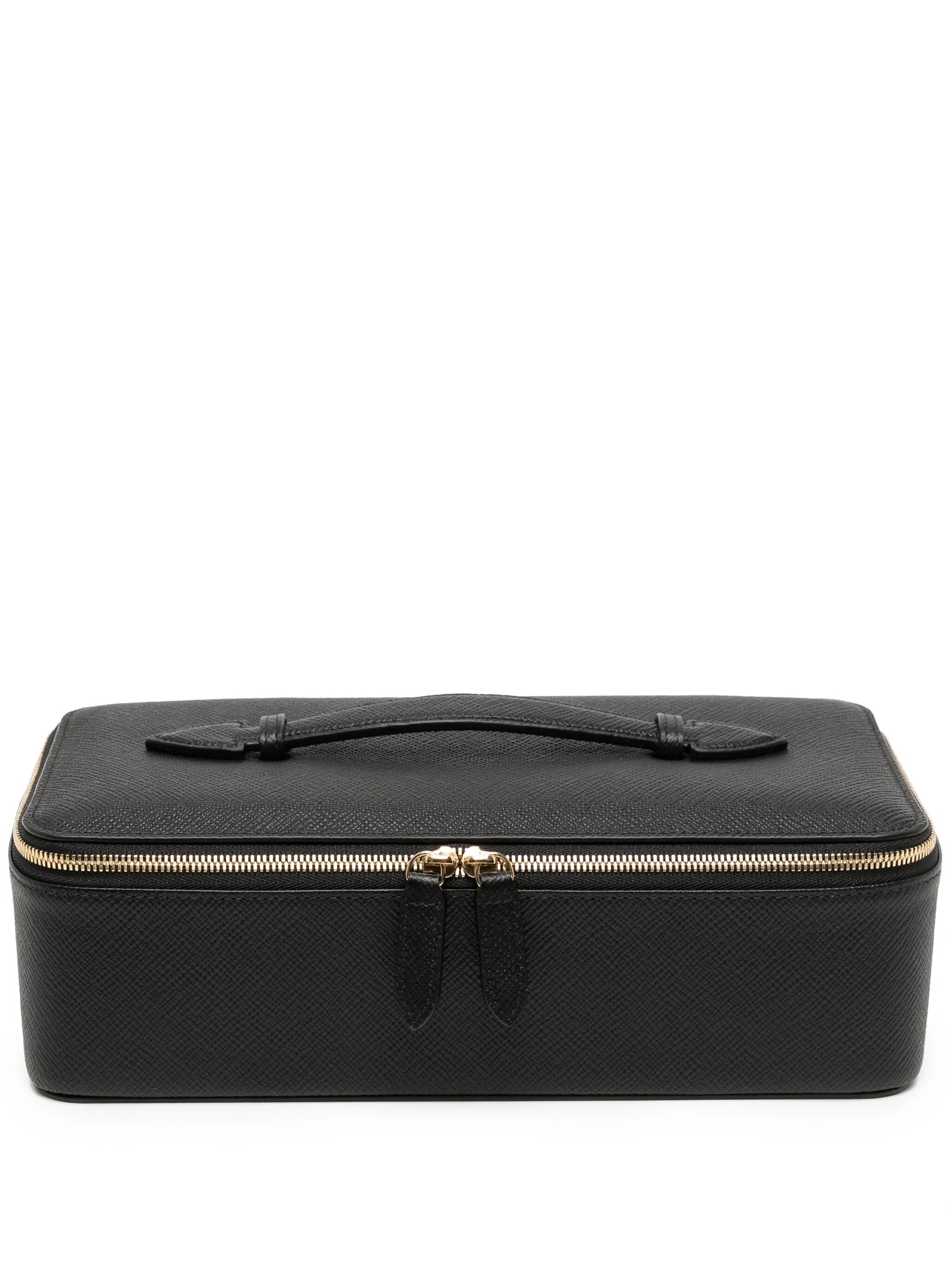 Panama leather jewellery travel case