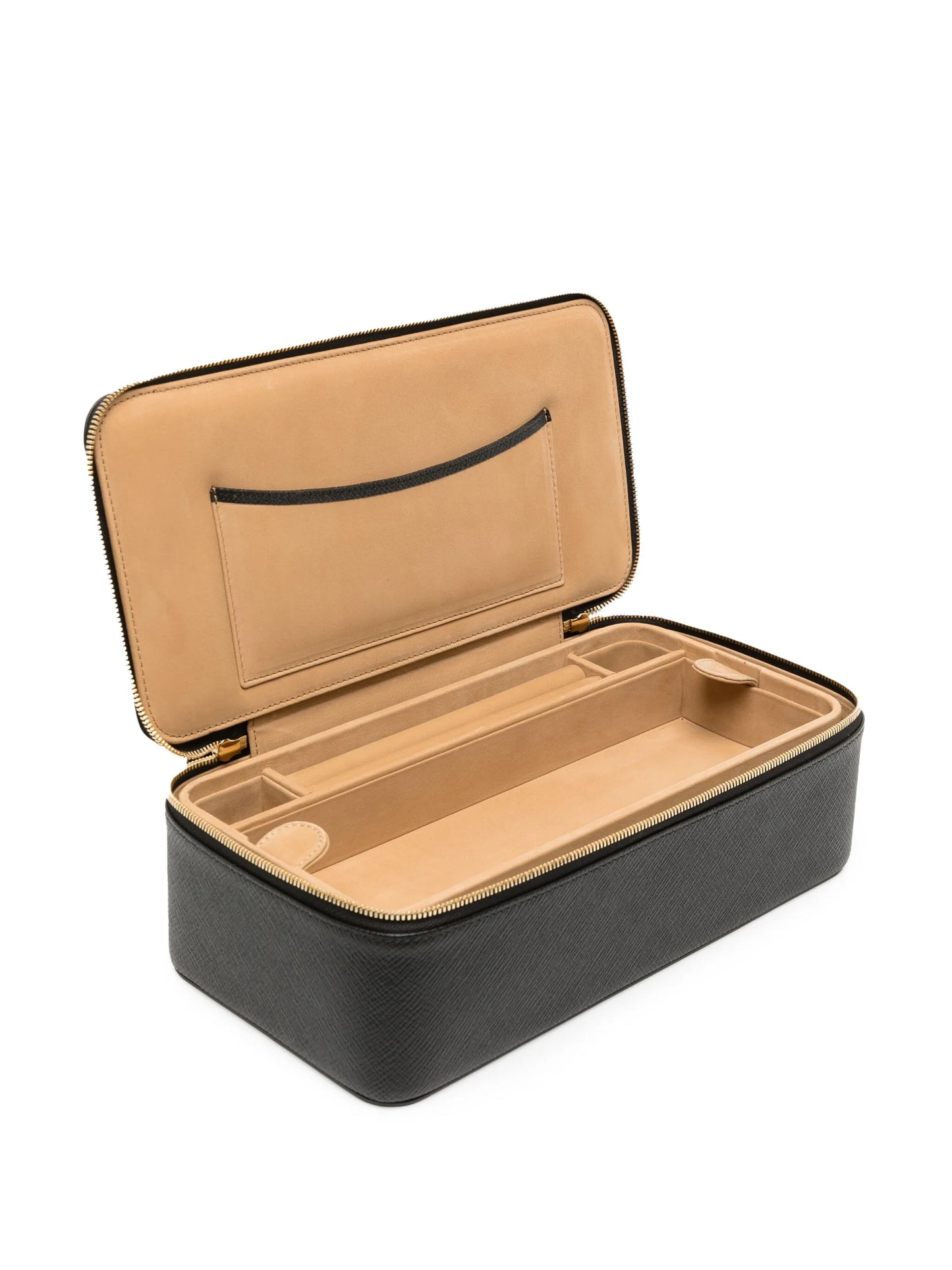 Panama leather jewellery travel case