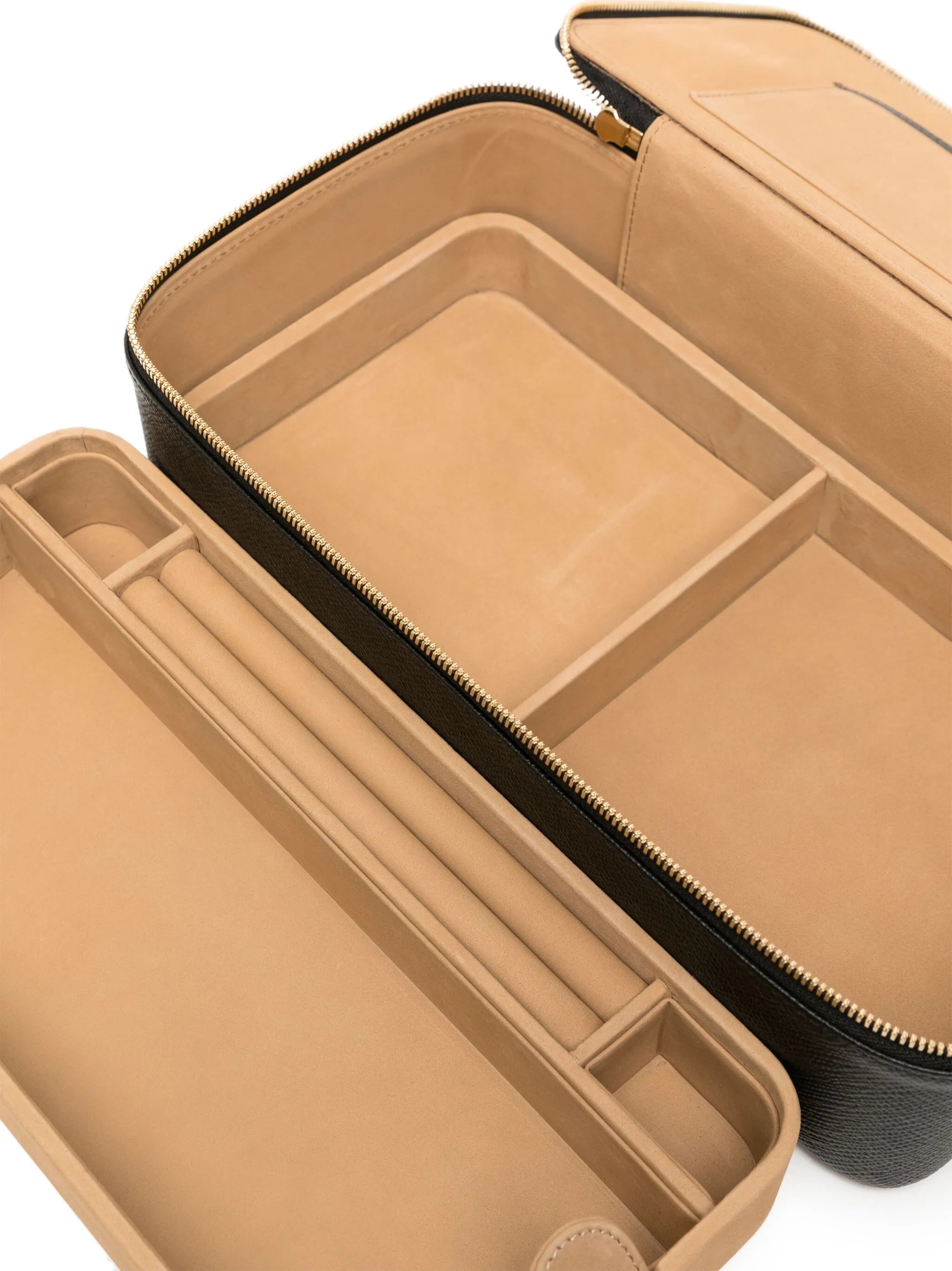 Panama leather jewellery travel case