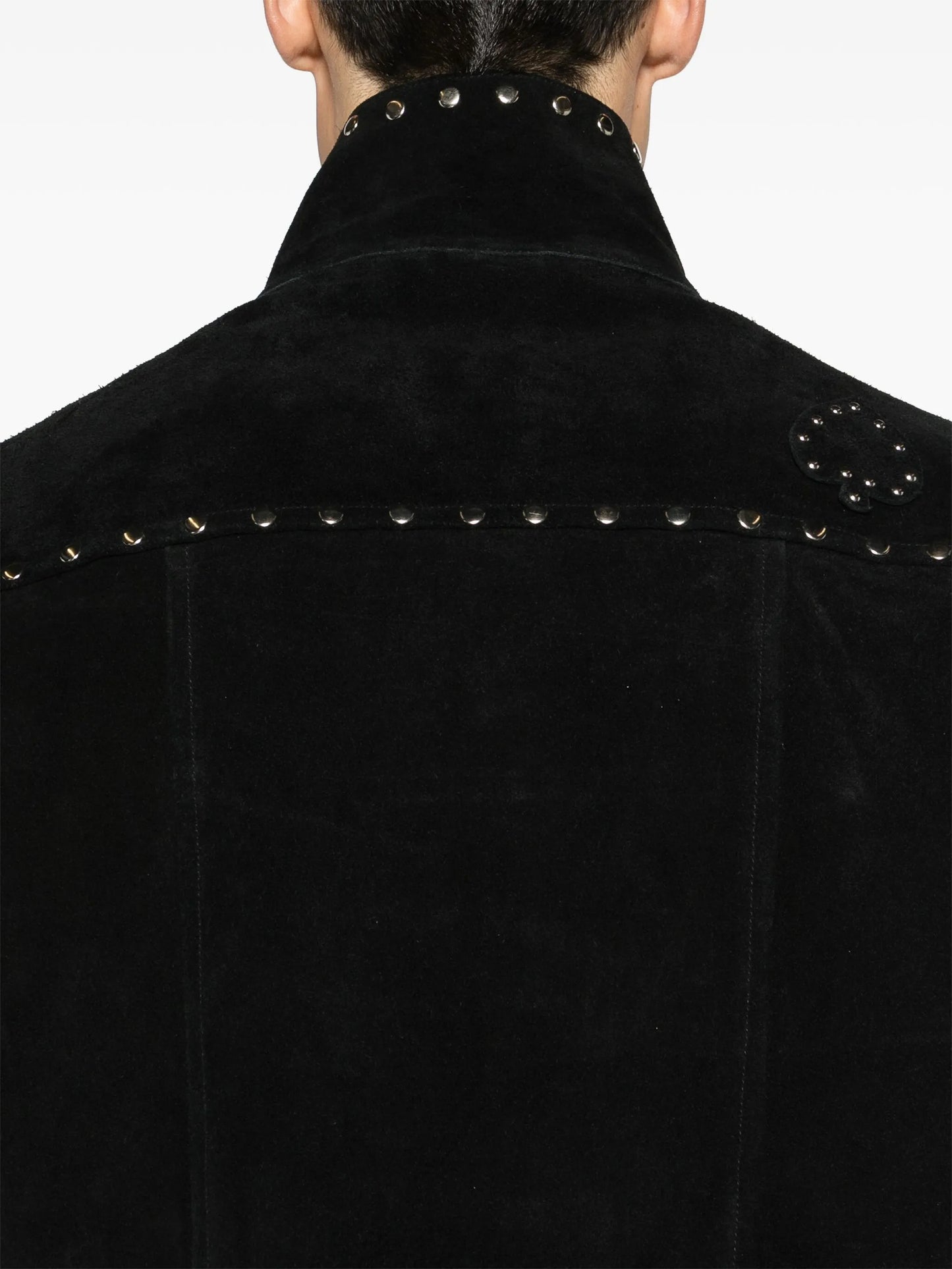 Deck Of Cards studded suede jacket
