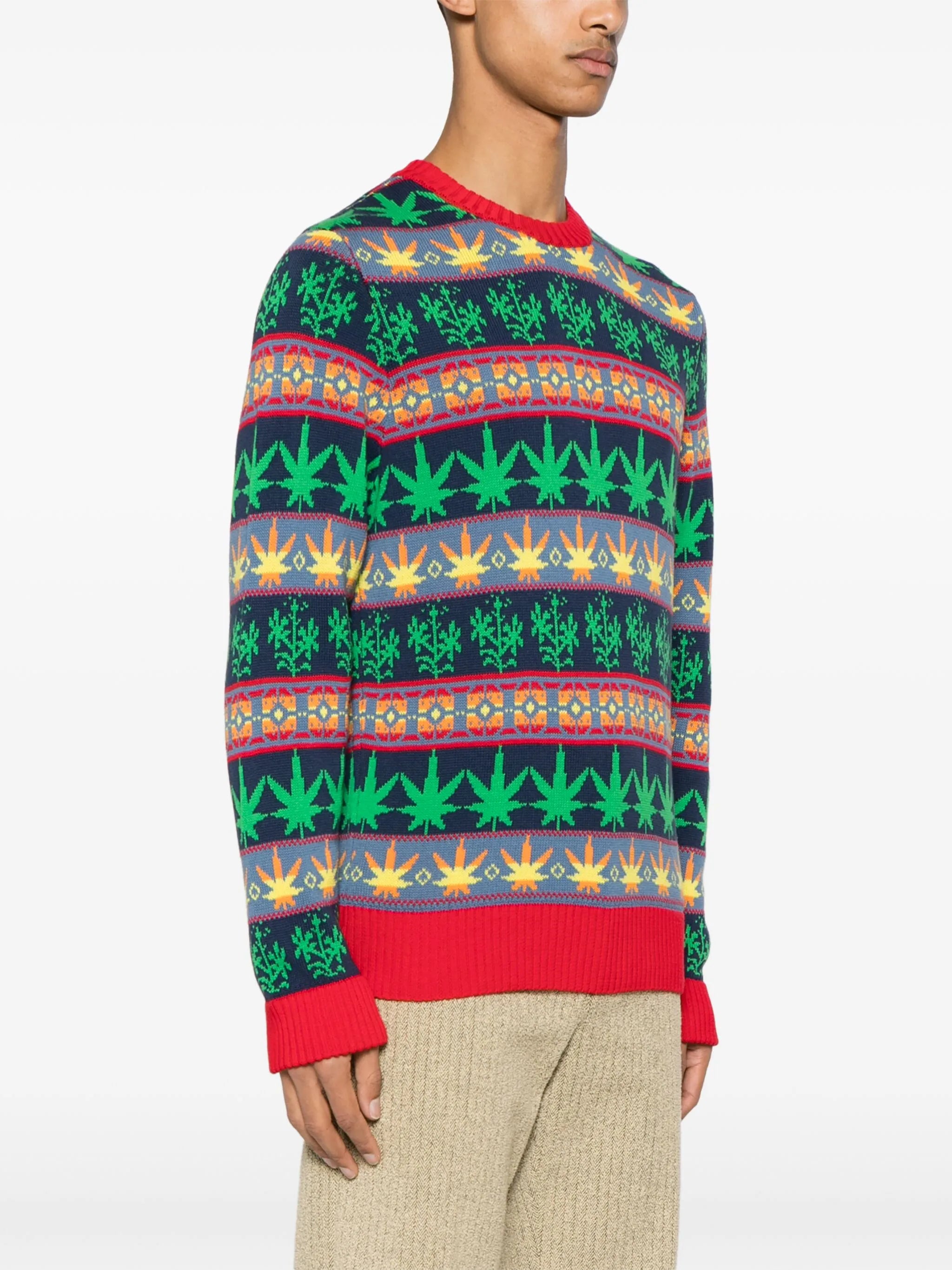 Marin patterned-jacquard jumper