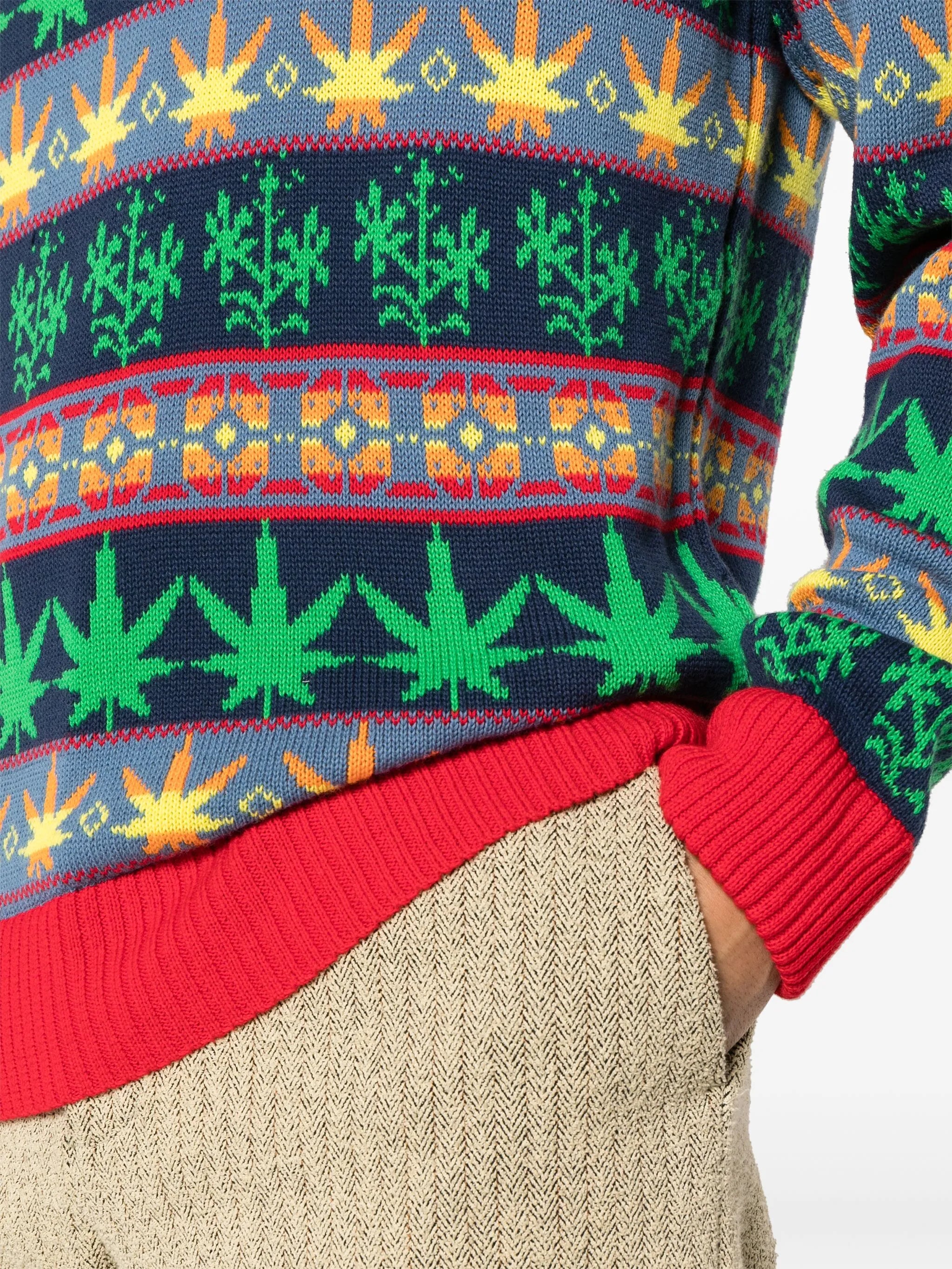 Marin patterned-jacquard jumper