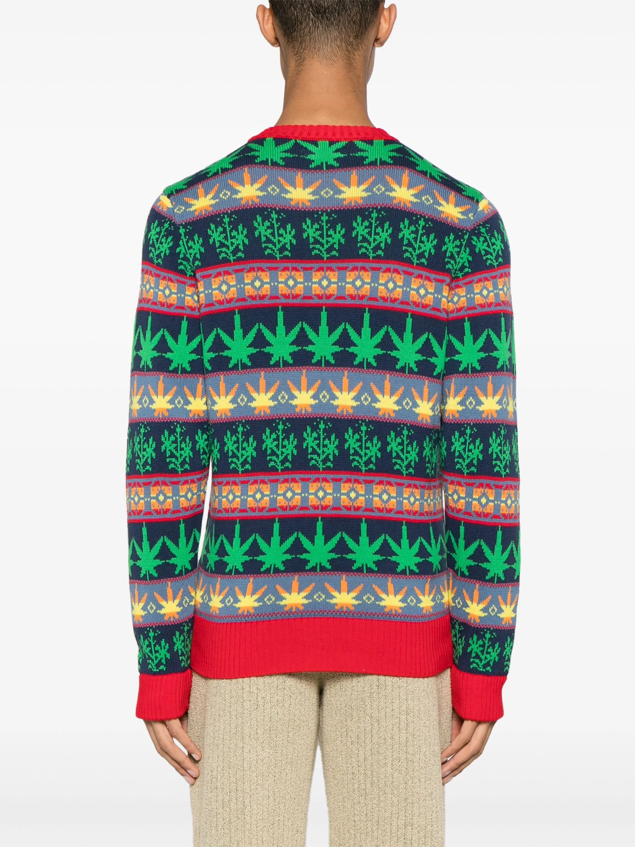 Marin patterned-jacquard jumper